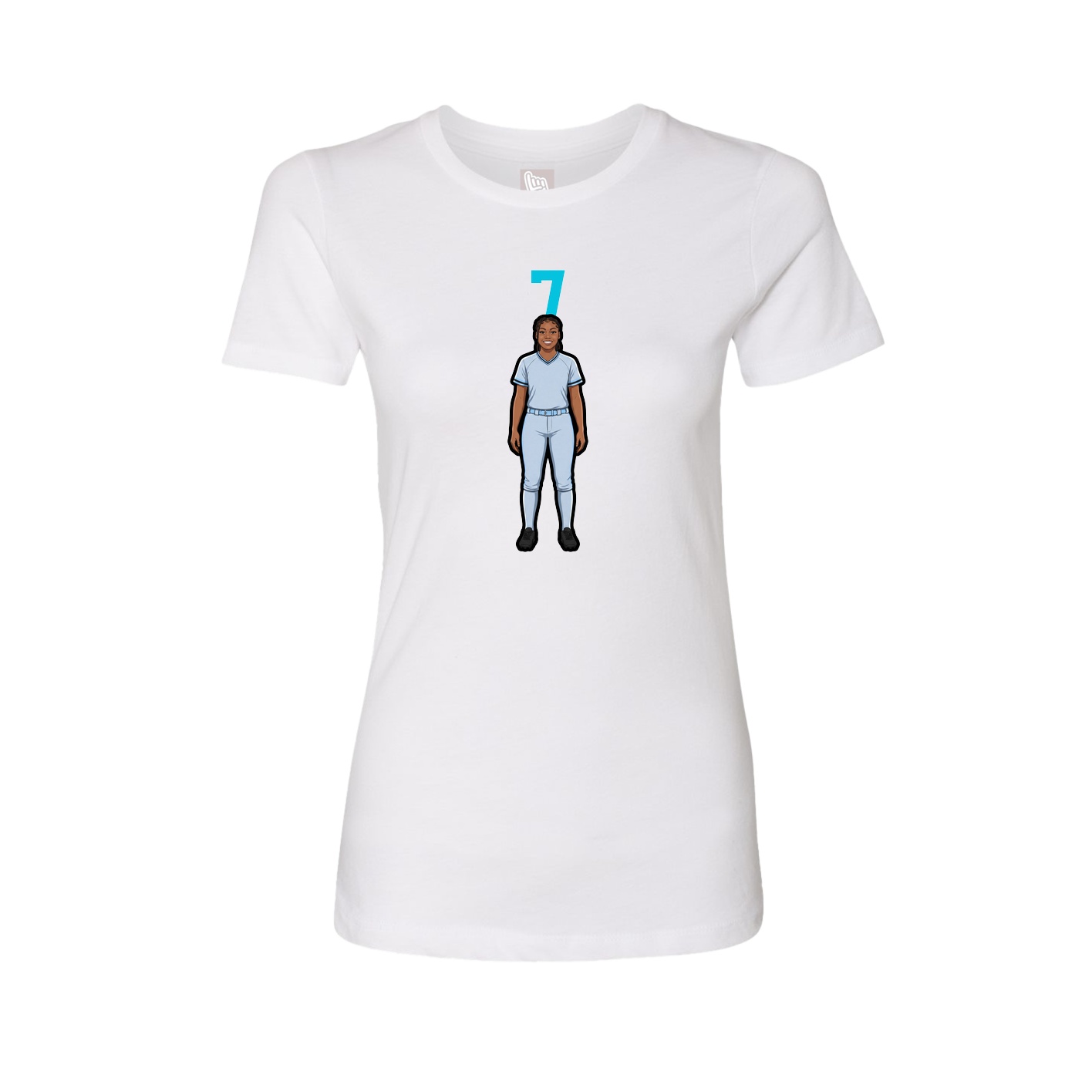 Womens Tee — Number Top in White