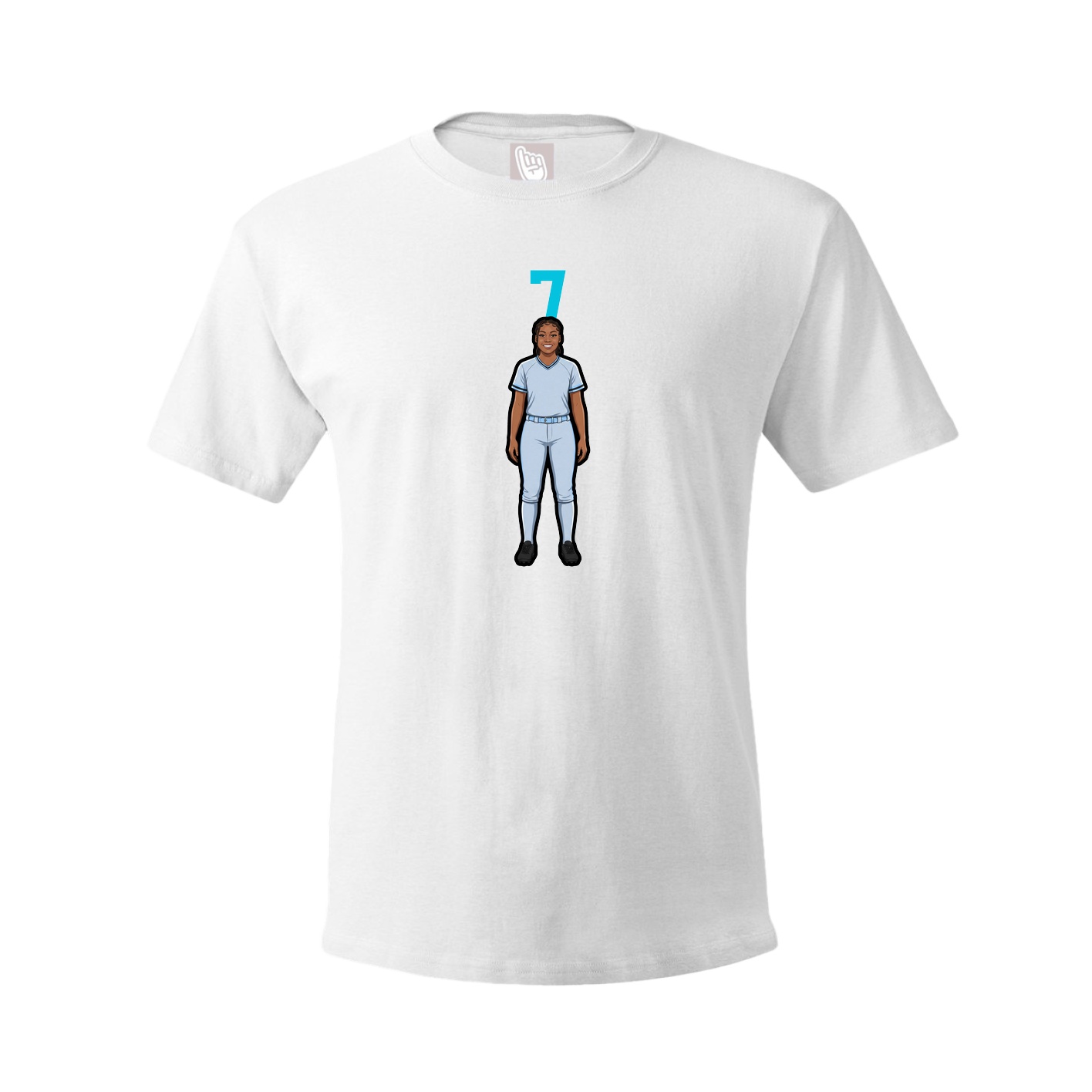 Youth Tee — Number Top in White