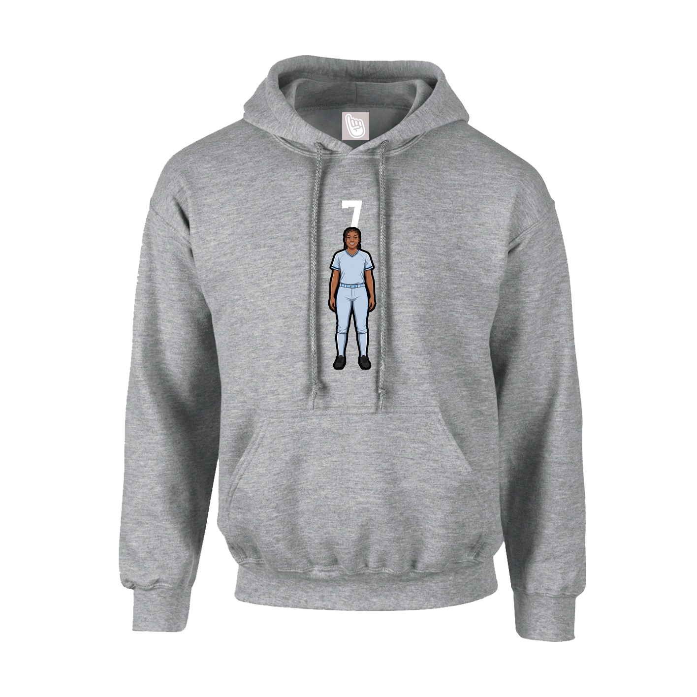 Hoodie — Number Top in Grey