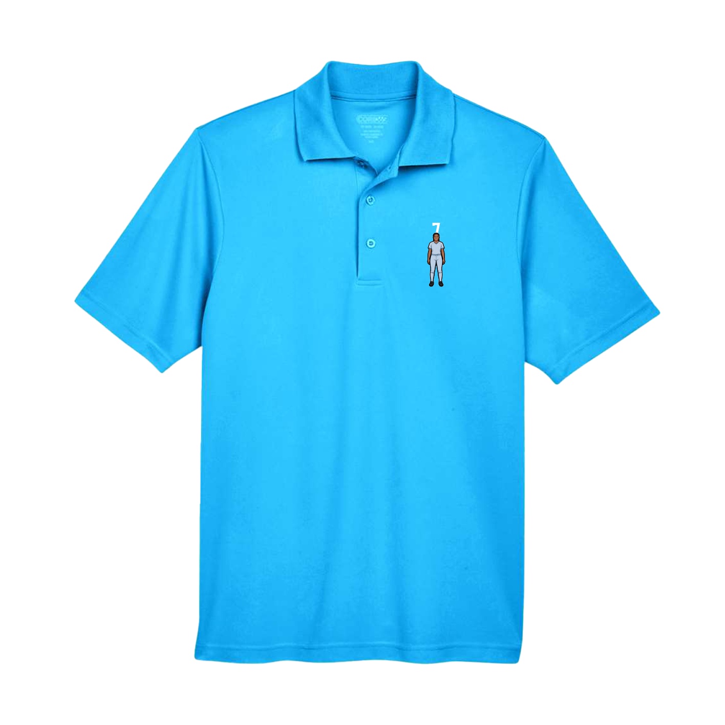 Performance Polo — Number Top in Light Blue