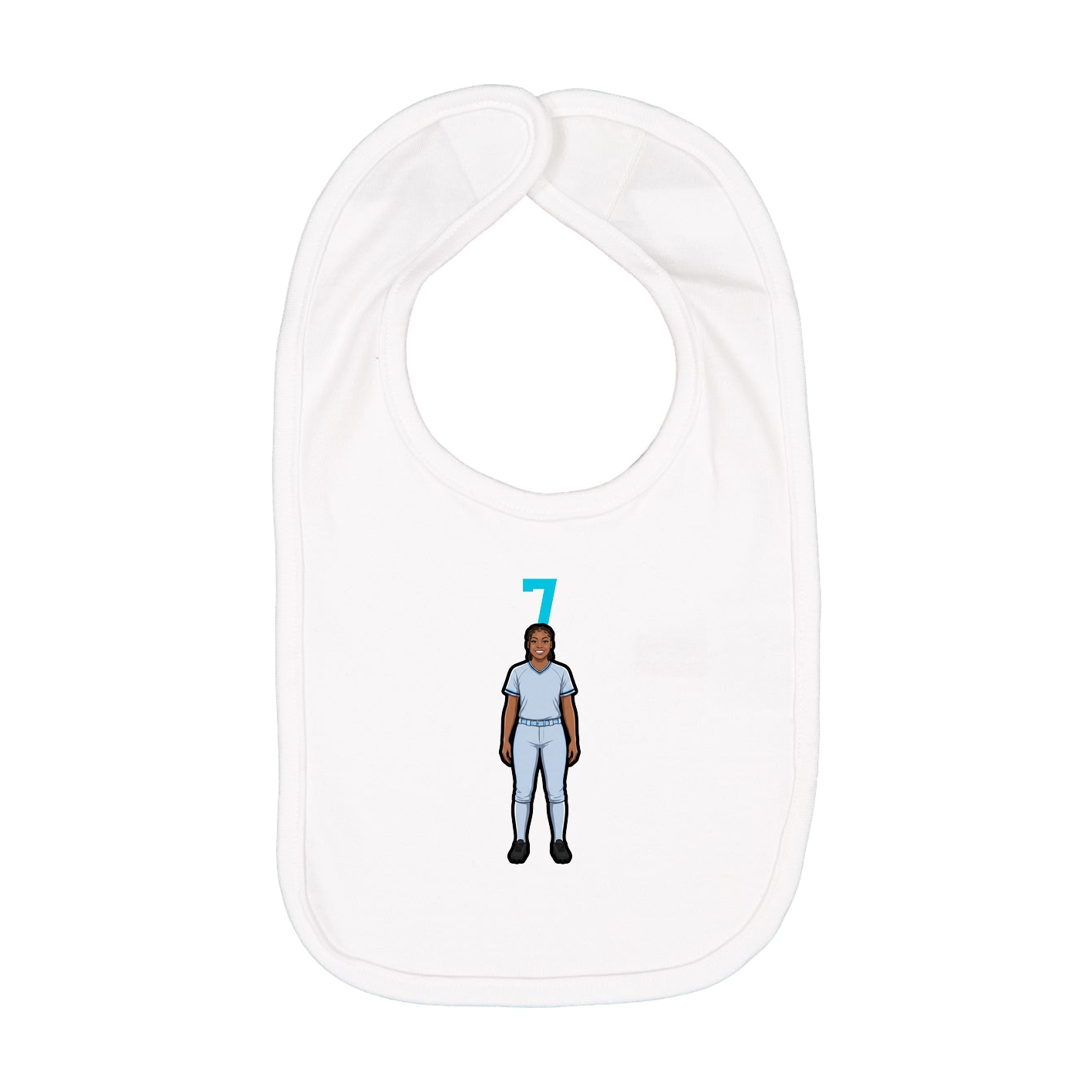 Infant Bib — Number Top in White