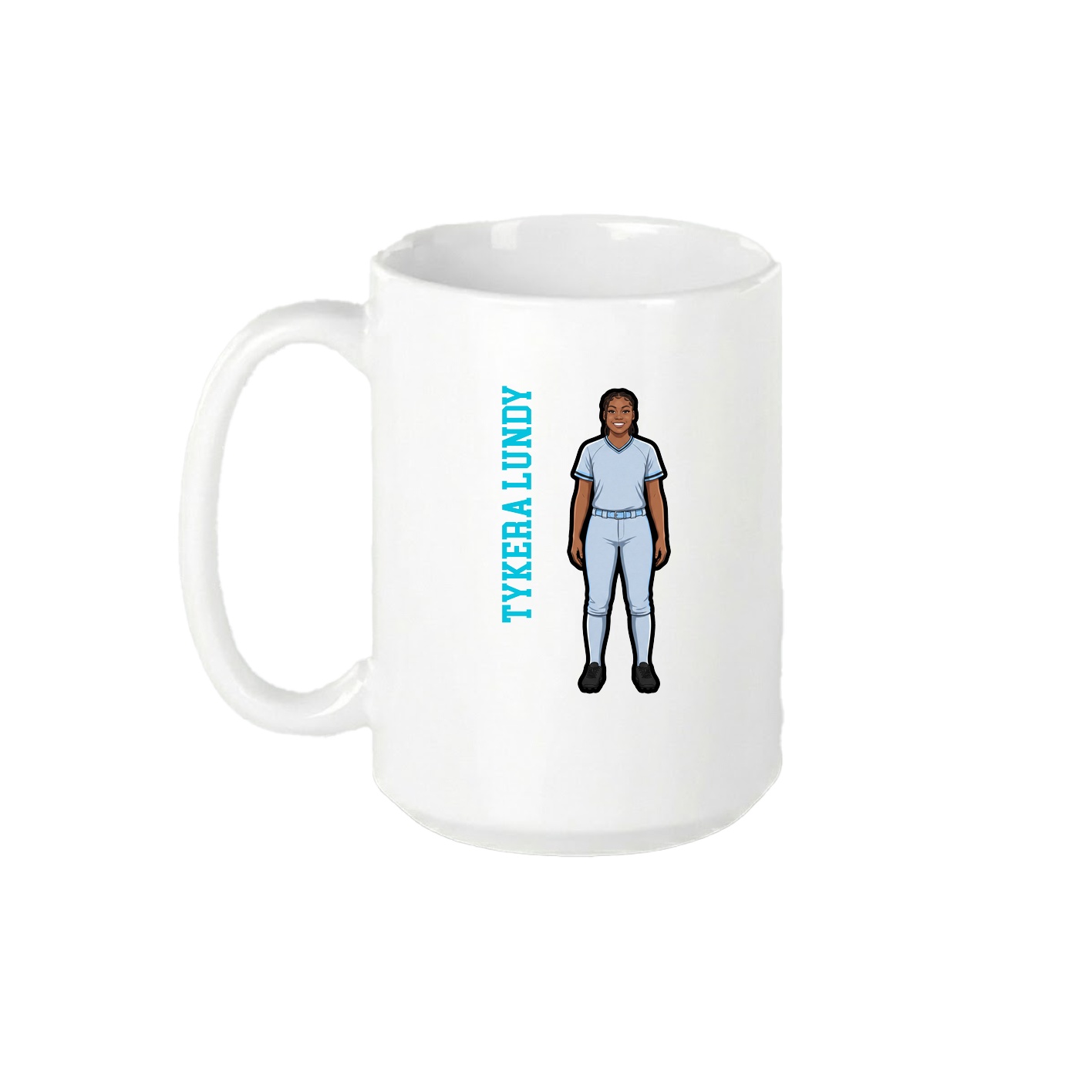 15oz Coffee Mug — Name Vertical in White