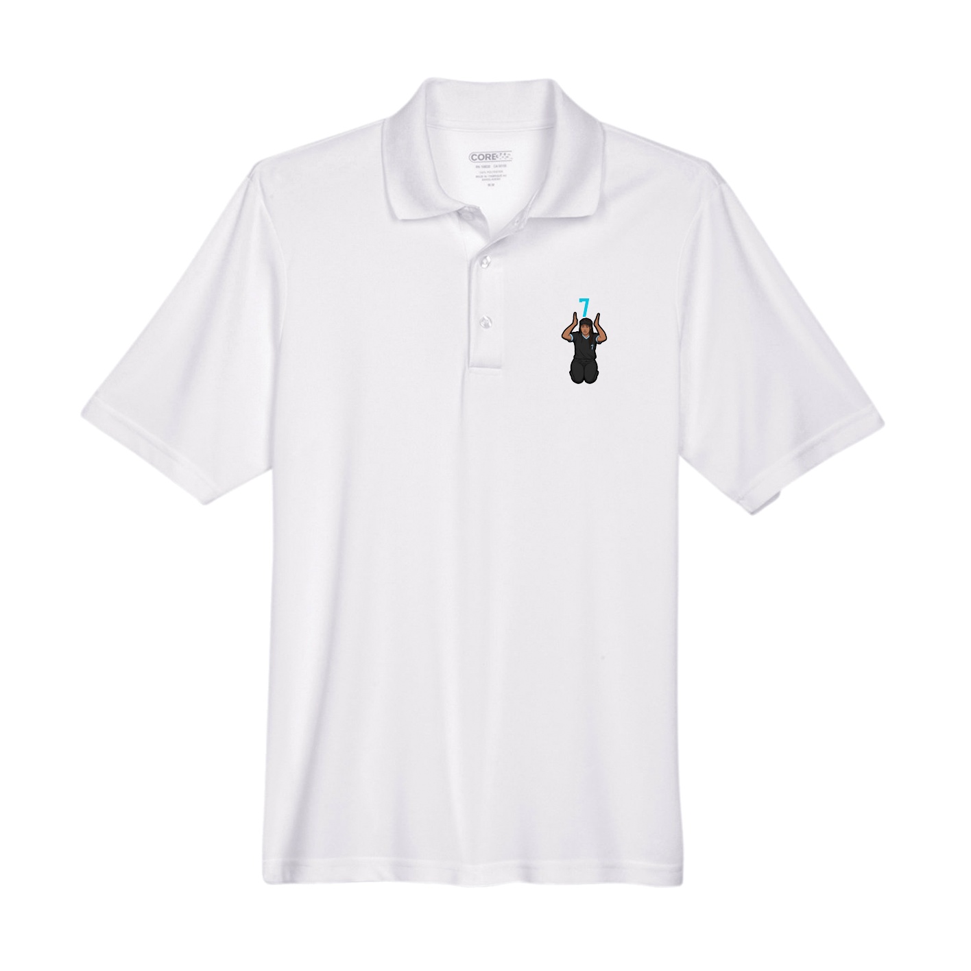 Performance Polo — Number Top in White