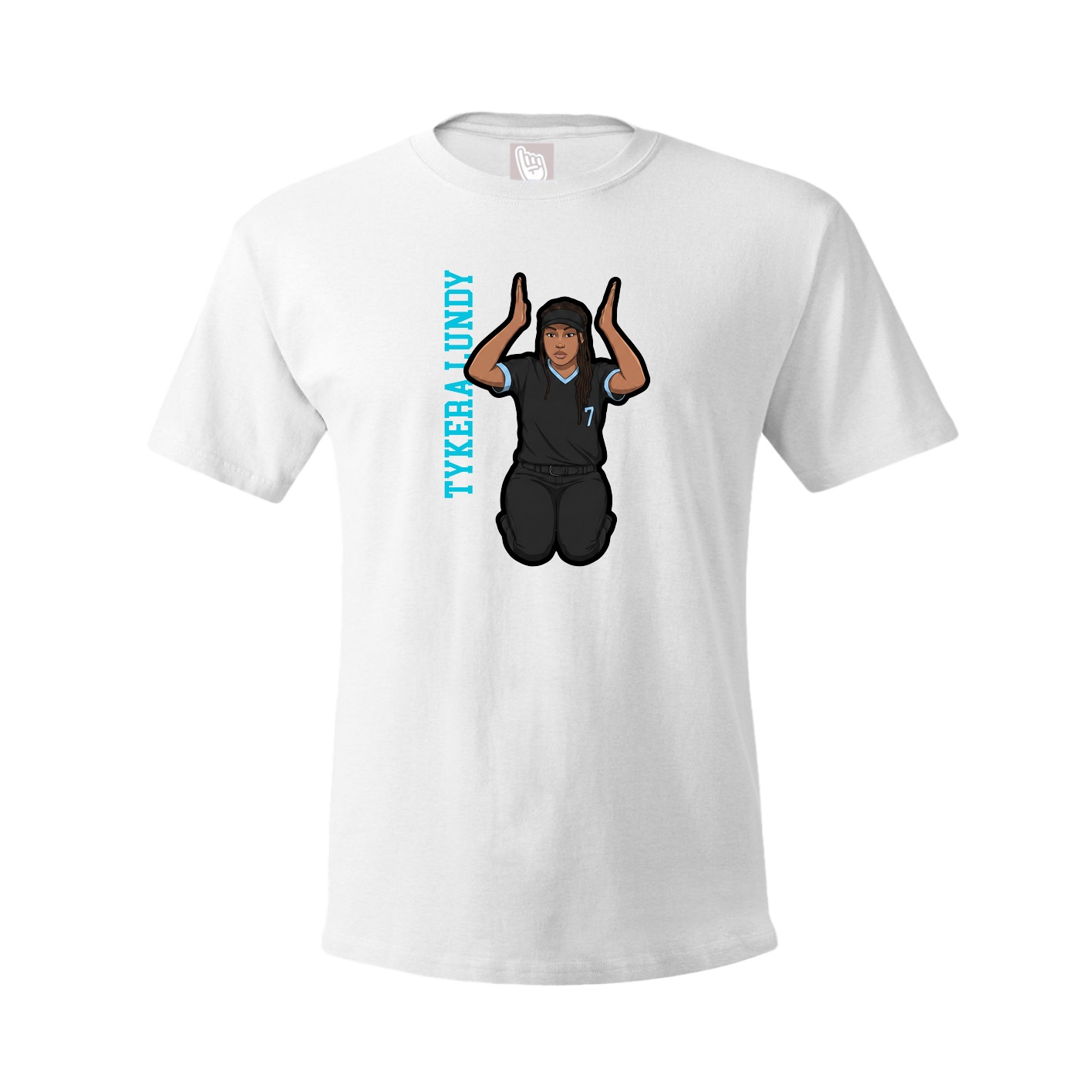 Youth Tee — Name Vertical in White
