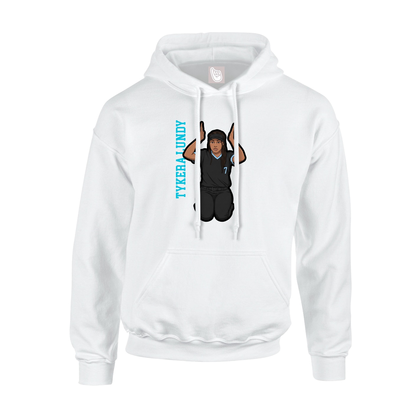Hoodie — Name Vertical in White