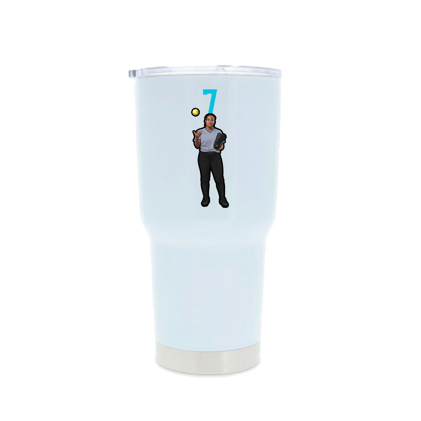30oz Stainless Steel Tumbler — Number Top in White