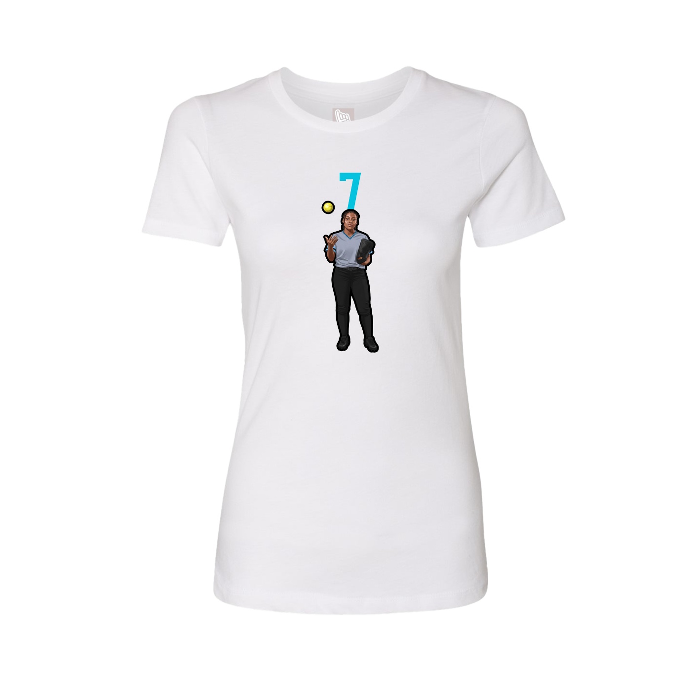 Womens Tee — Number Top in White