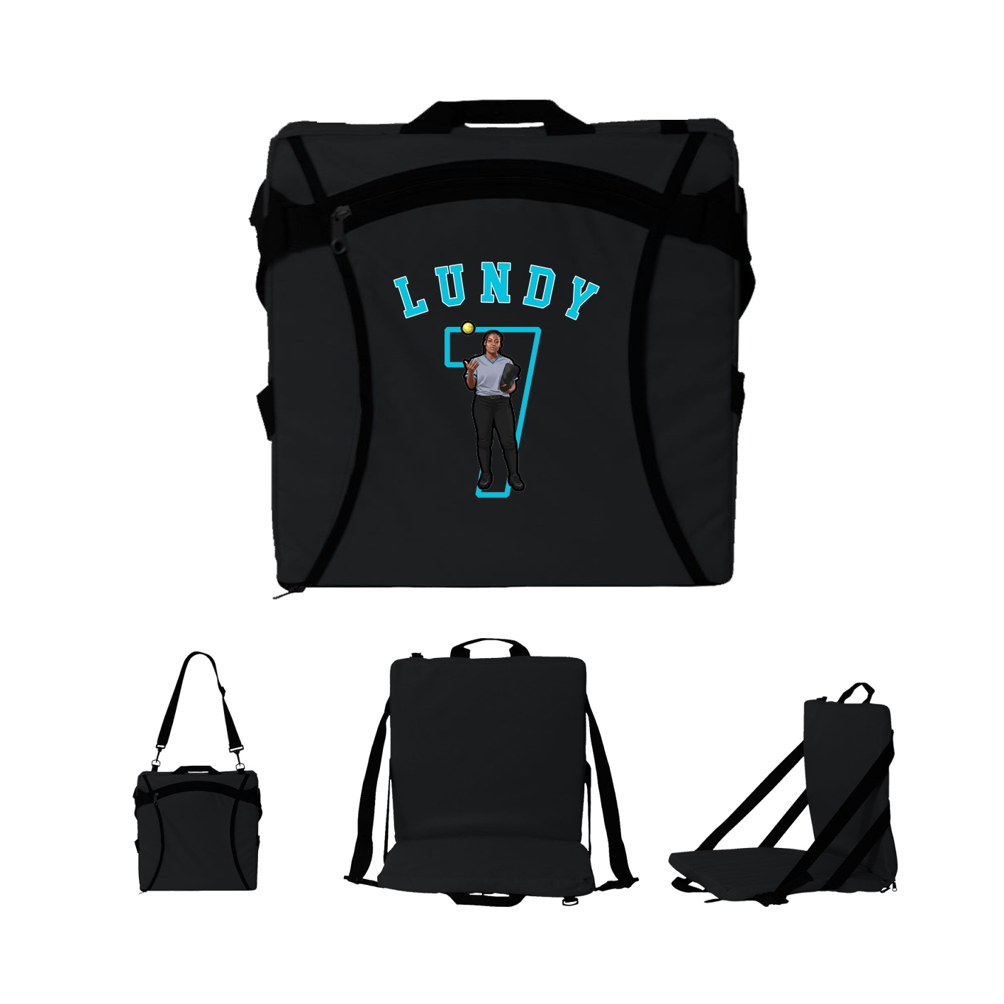 Folding Stadium Seat — Shirsey Arch in Black