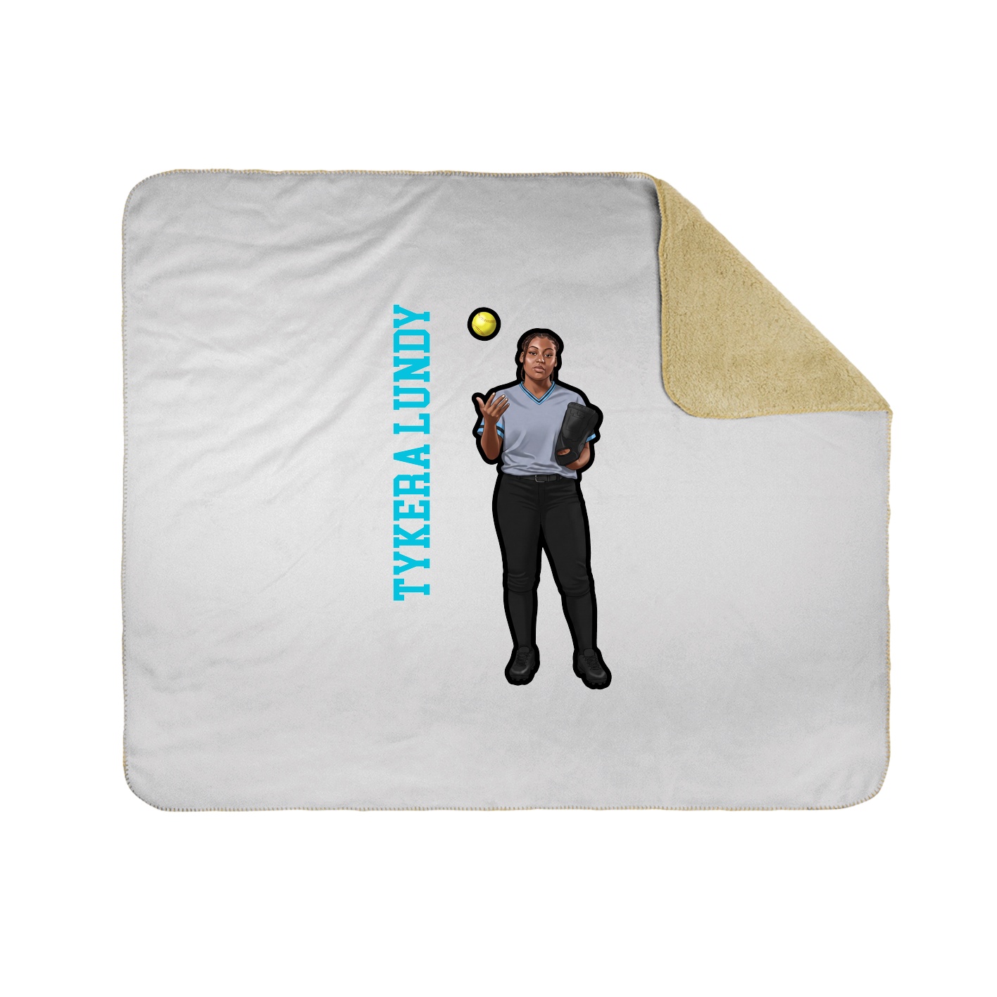 Throw Blanket — Name Vertical in White