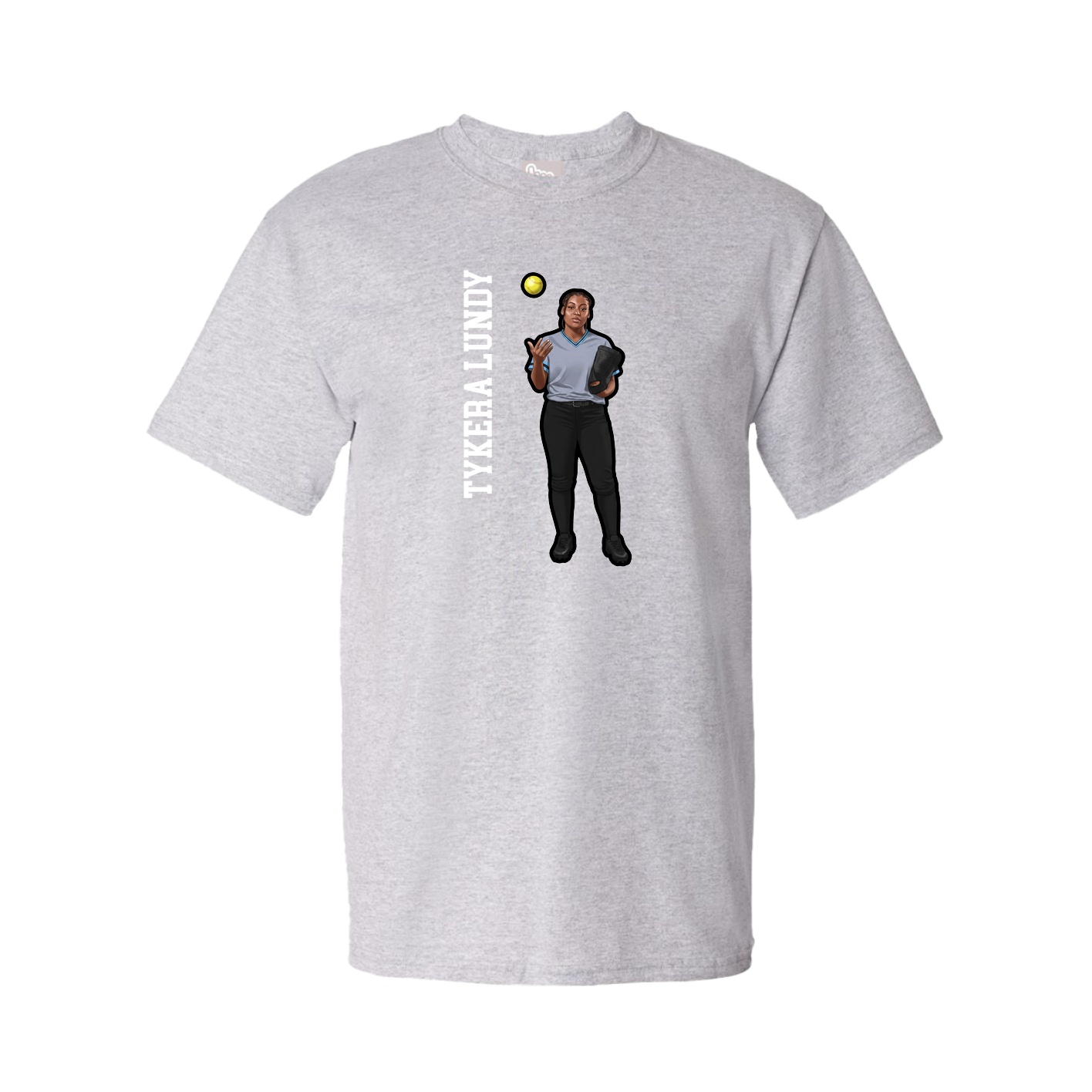 Tee — Name Vertical in Grey
