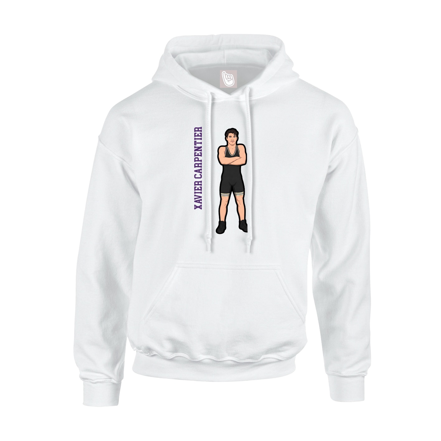 Hoodie — Name Vertical in White