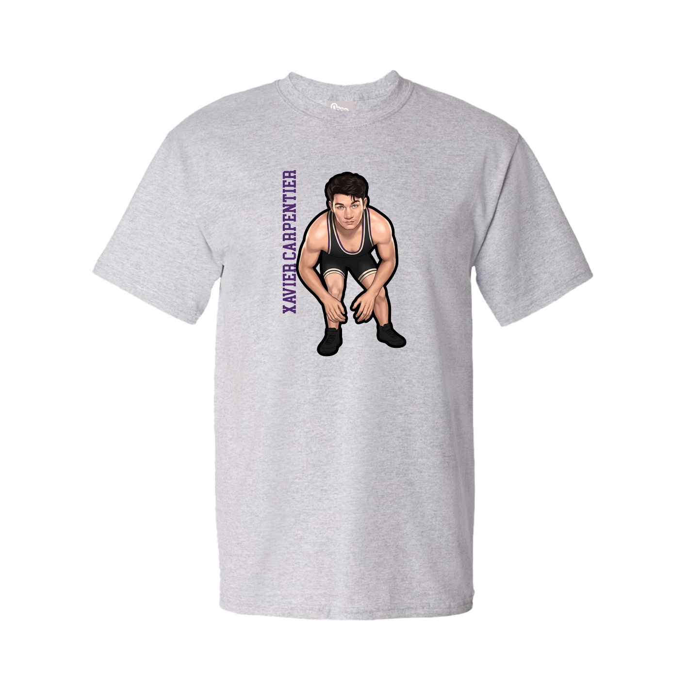 Tee — Name Vertical in Grey