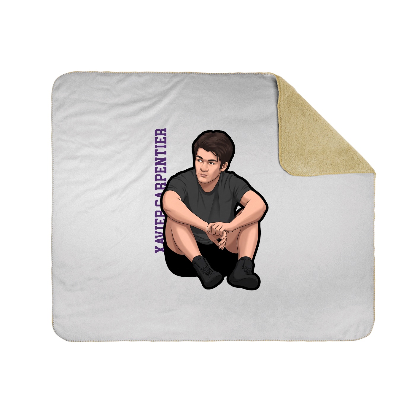 Throw Blanket — Name Vertical in White