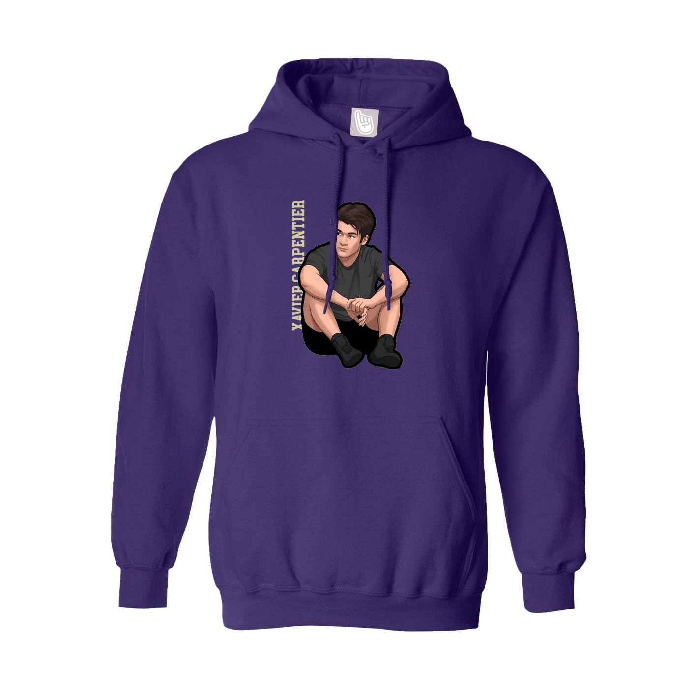 Hoodie — Name Vertical in Purple