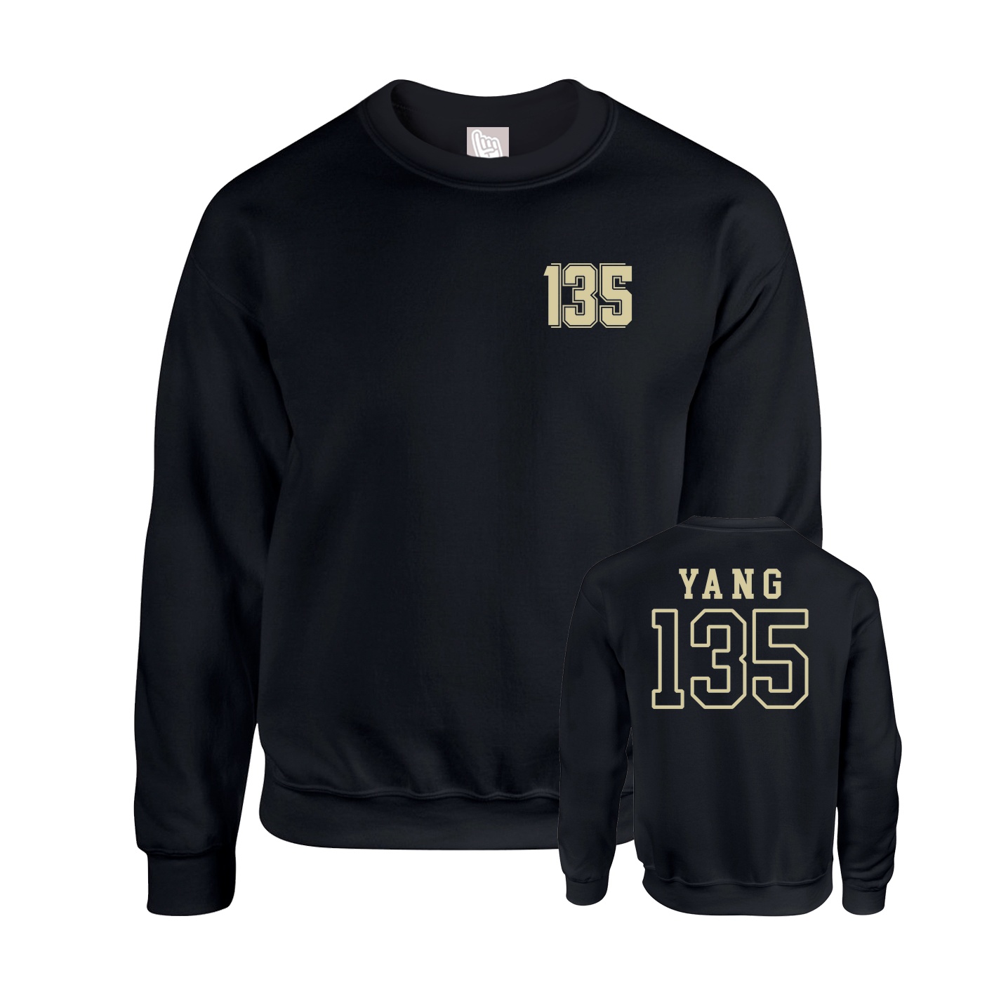 Fleece Crew — Chest Back in Black