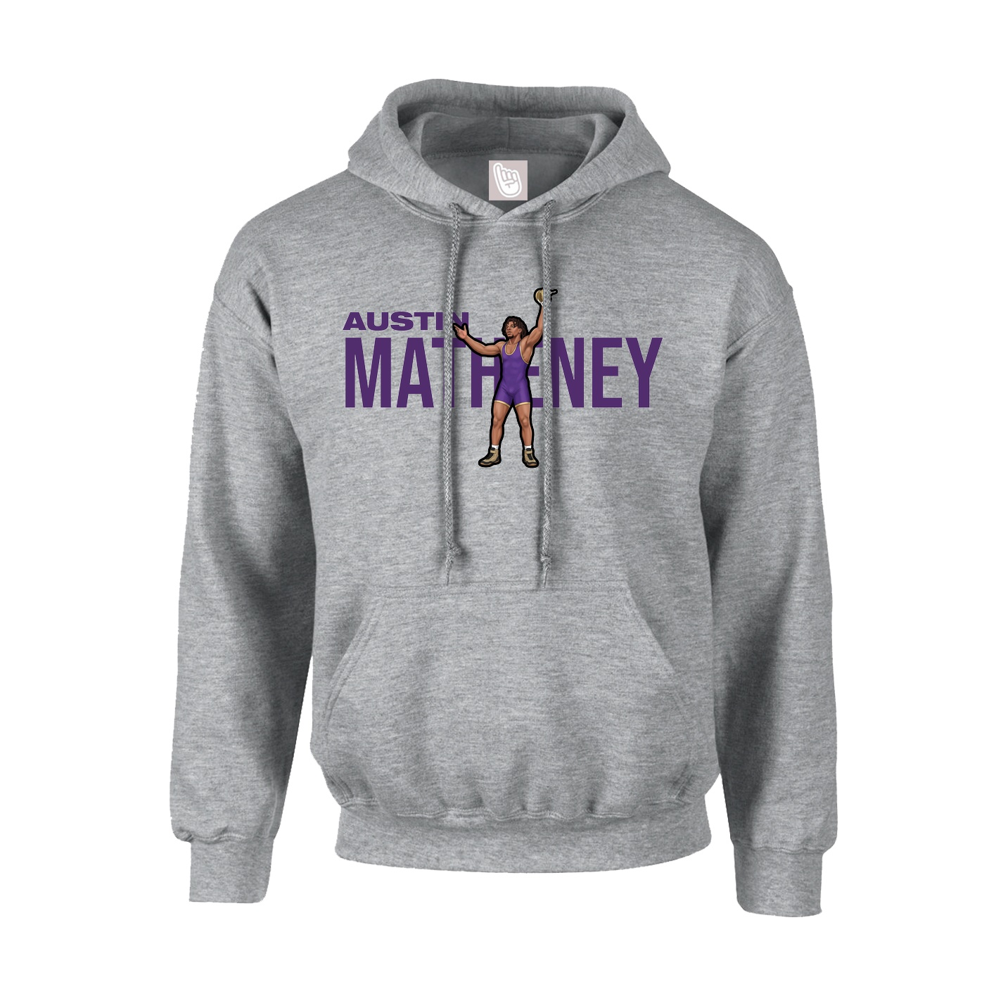 Youth Hoodie — Player Name in Grey