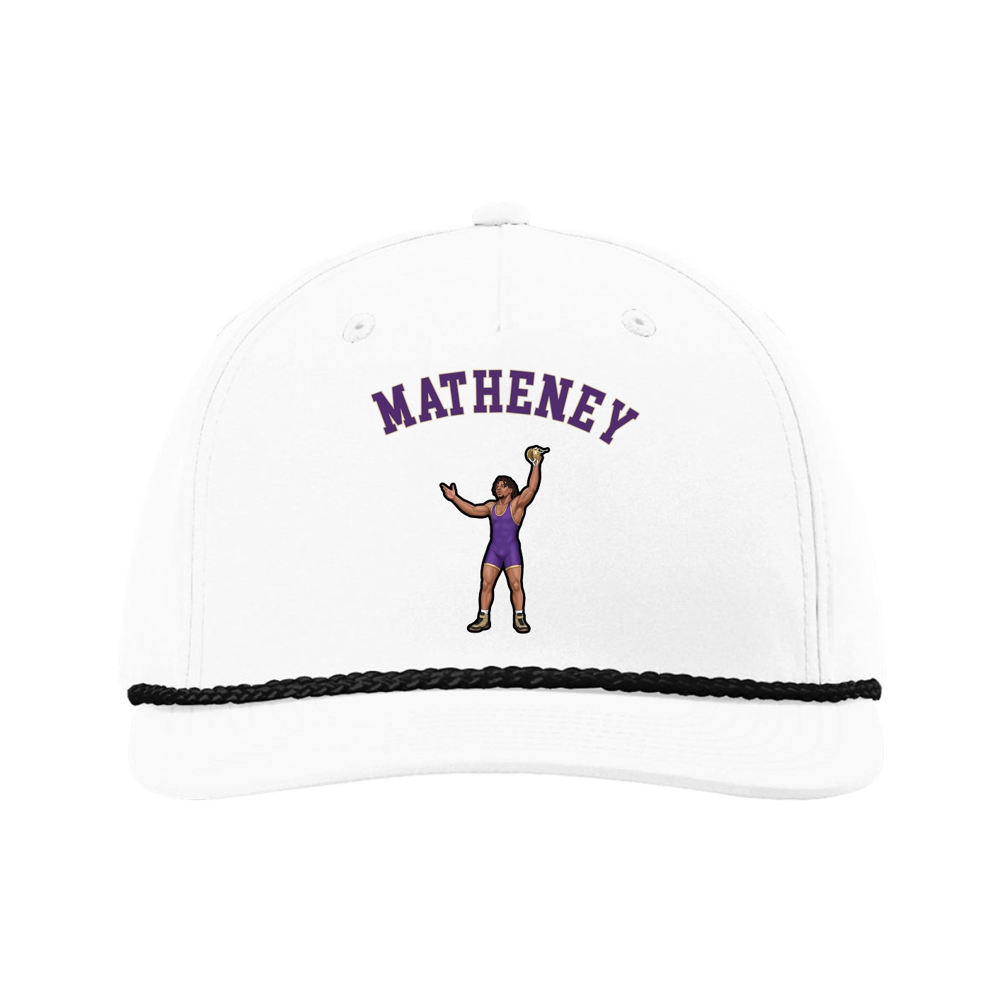 Five-Panel Classic Rope Cap — Shirsey Arch in White