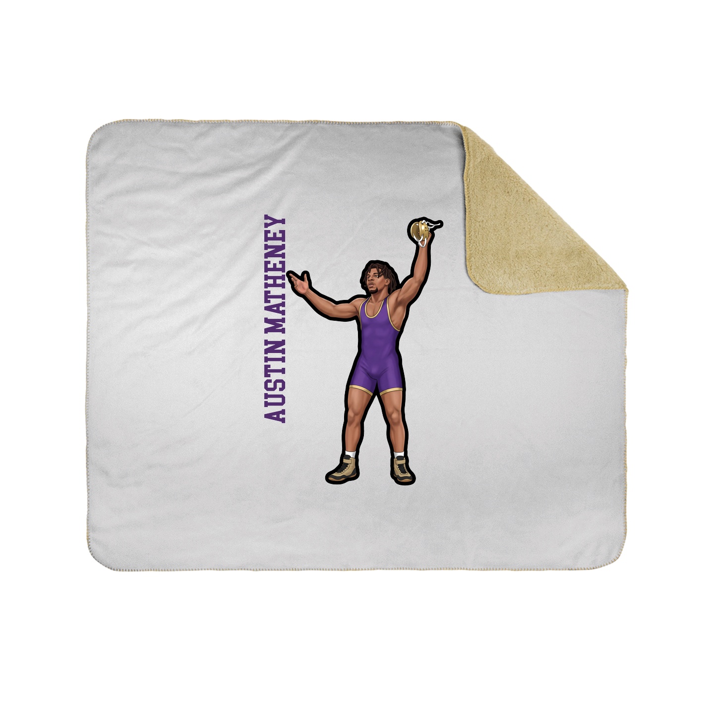 Throw Blanket — Name Vertical in White