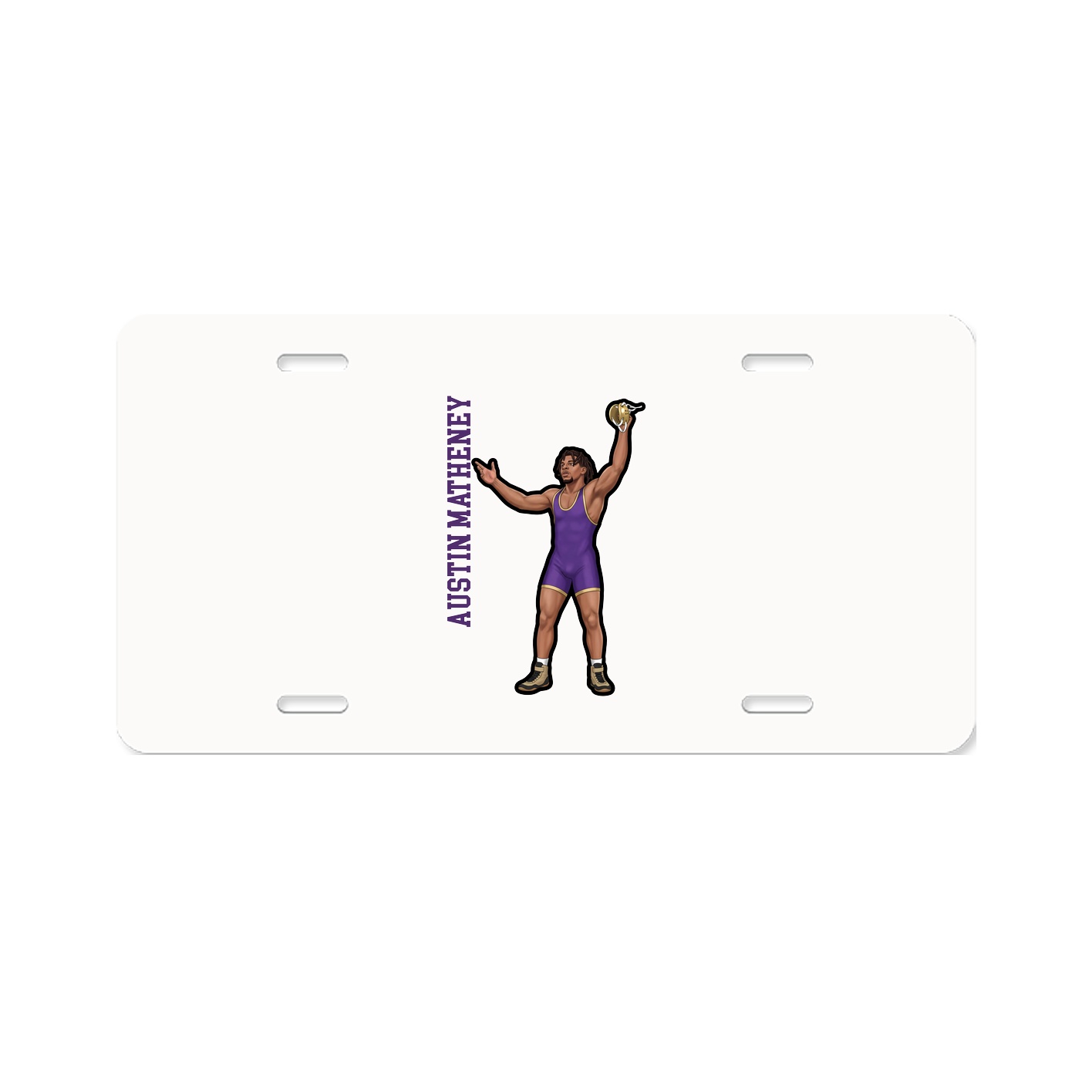 License Plate — Name Vertical in Classic