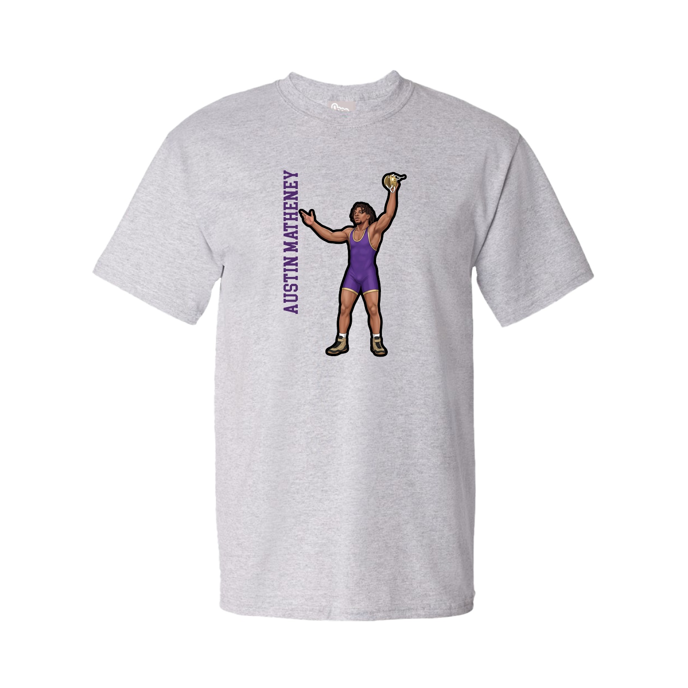 Tee — Name Vertical in Grey