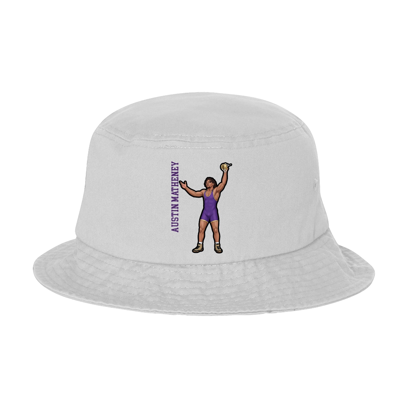Bucket Cap — Name Vertical in White