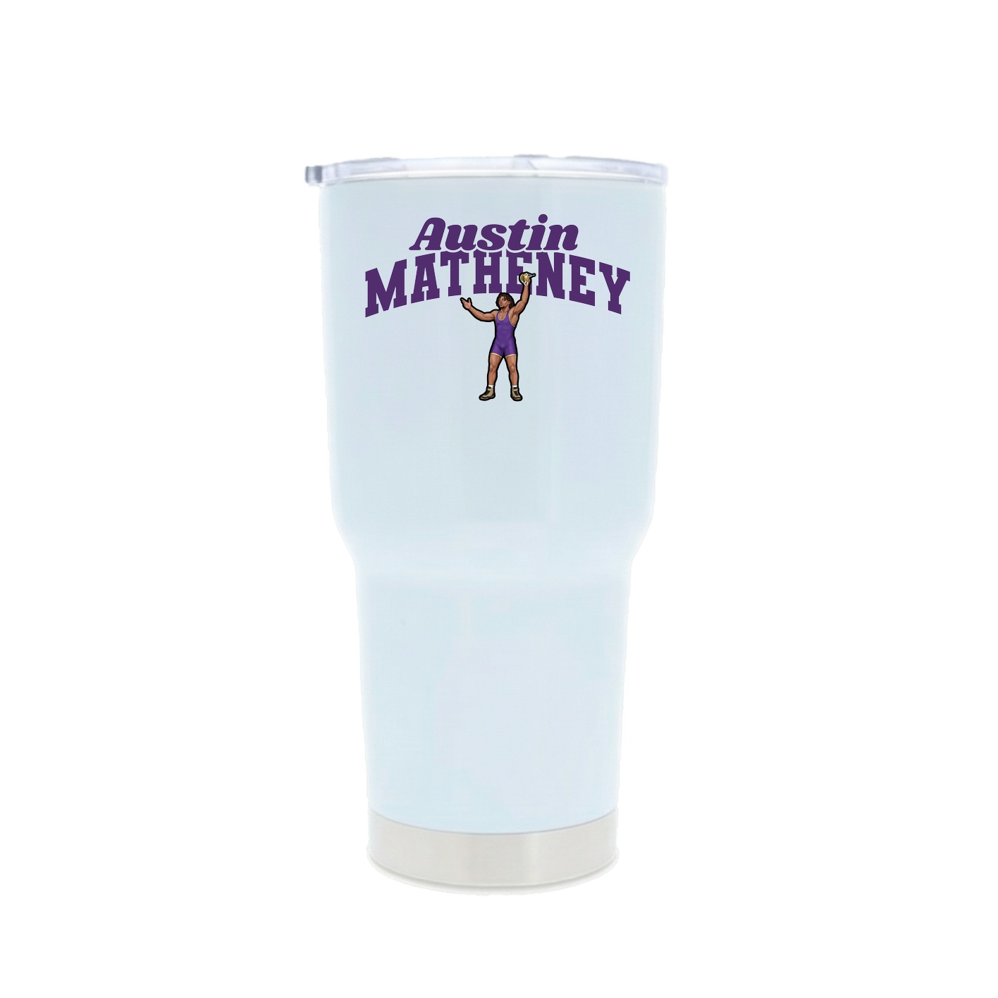 30oz Stainless Steel Tumbler — Signature Arch in White