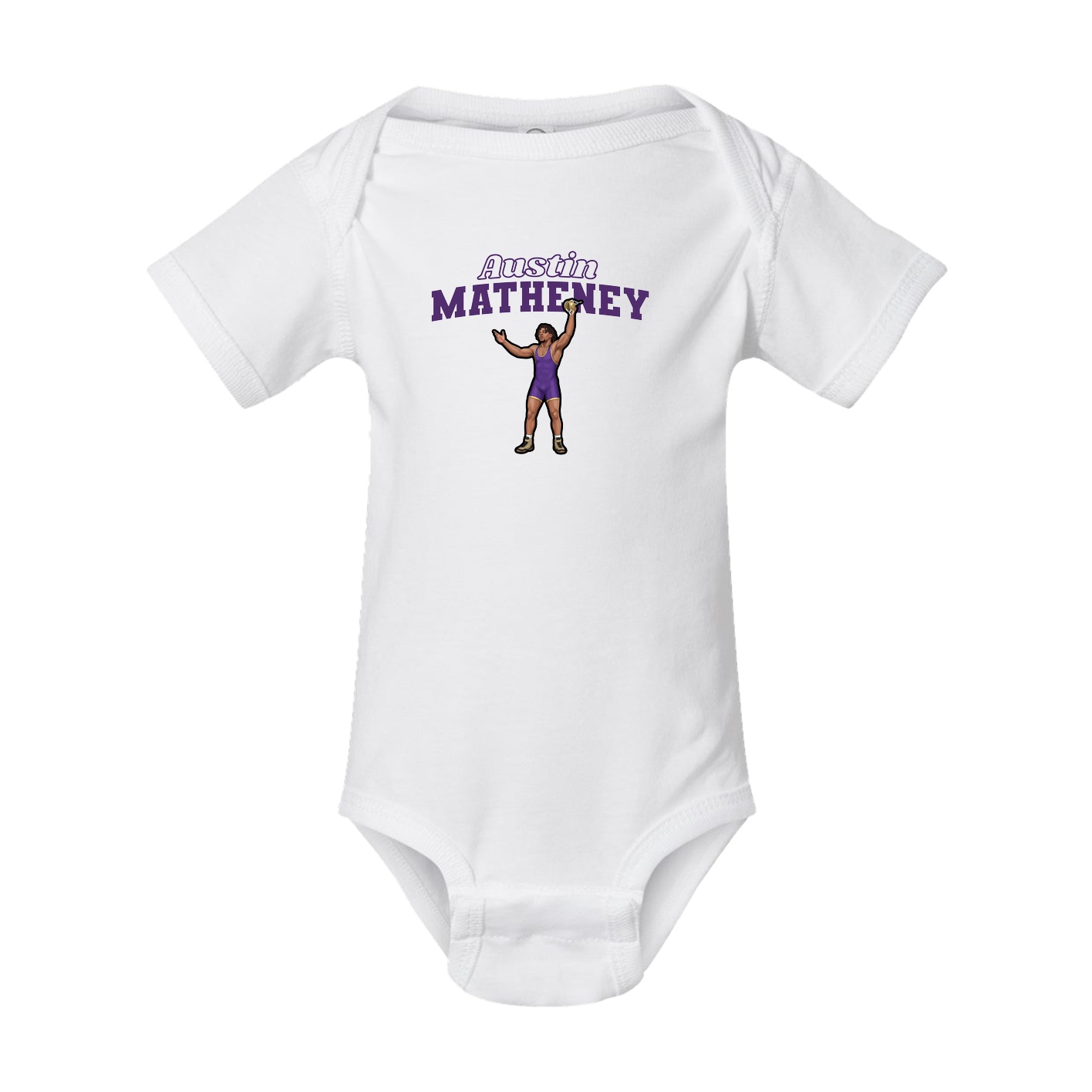Baby Onesie — Name Arch in White