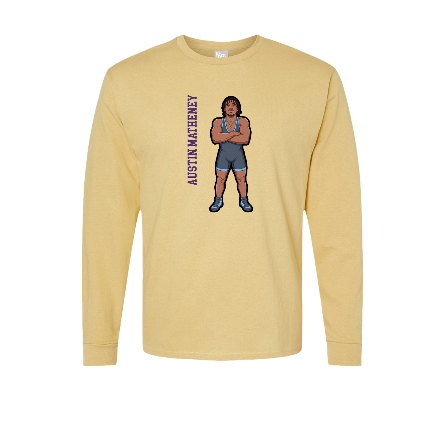 Long Sleeve Tee — Name Vertical in Vegas Gold