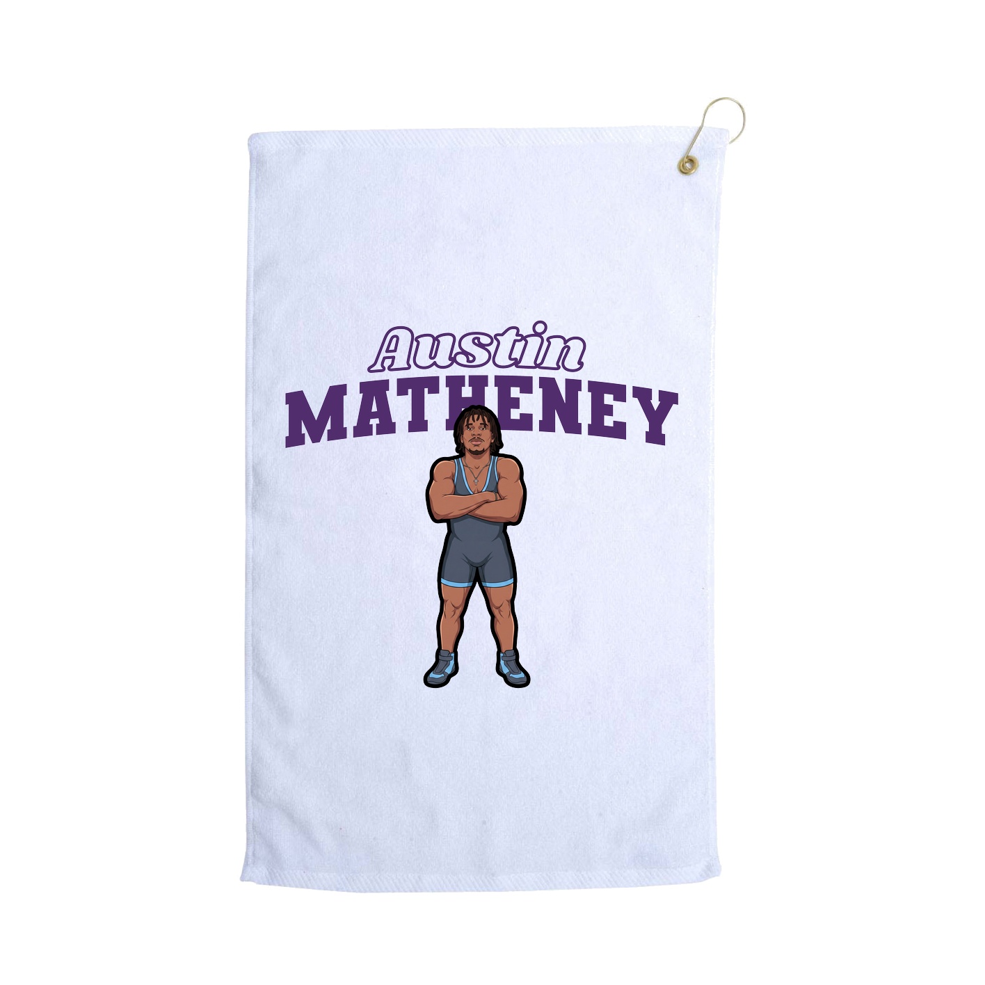 Golf Towel — Name Arch in White