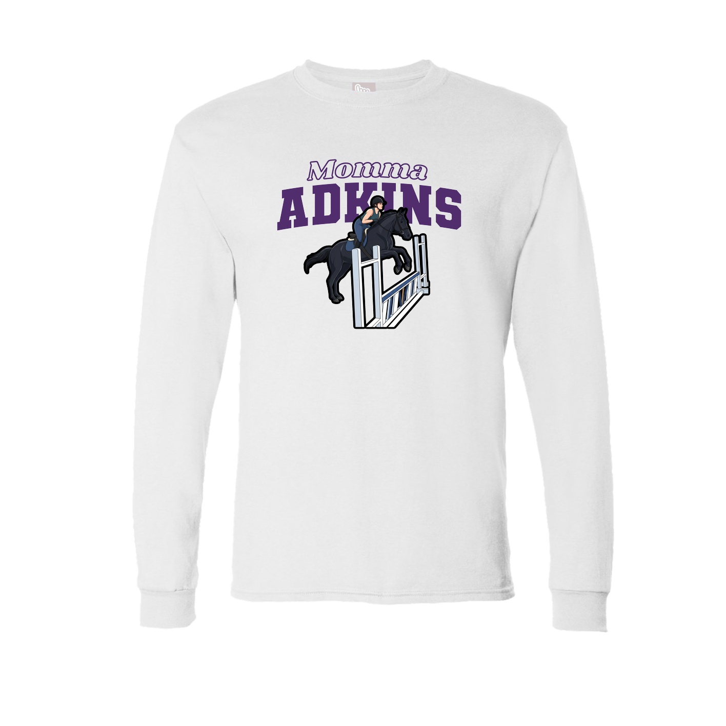 Long Sleeve Tee — Mothers Day Block in White