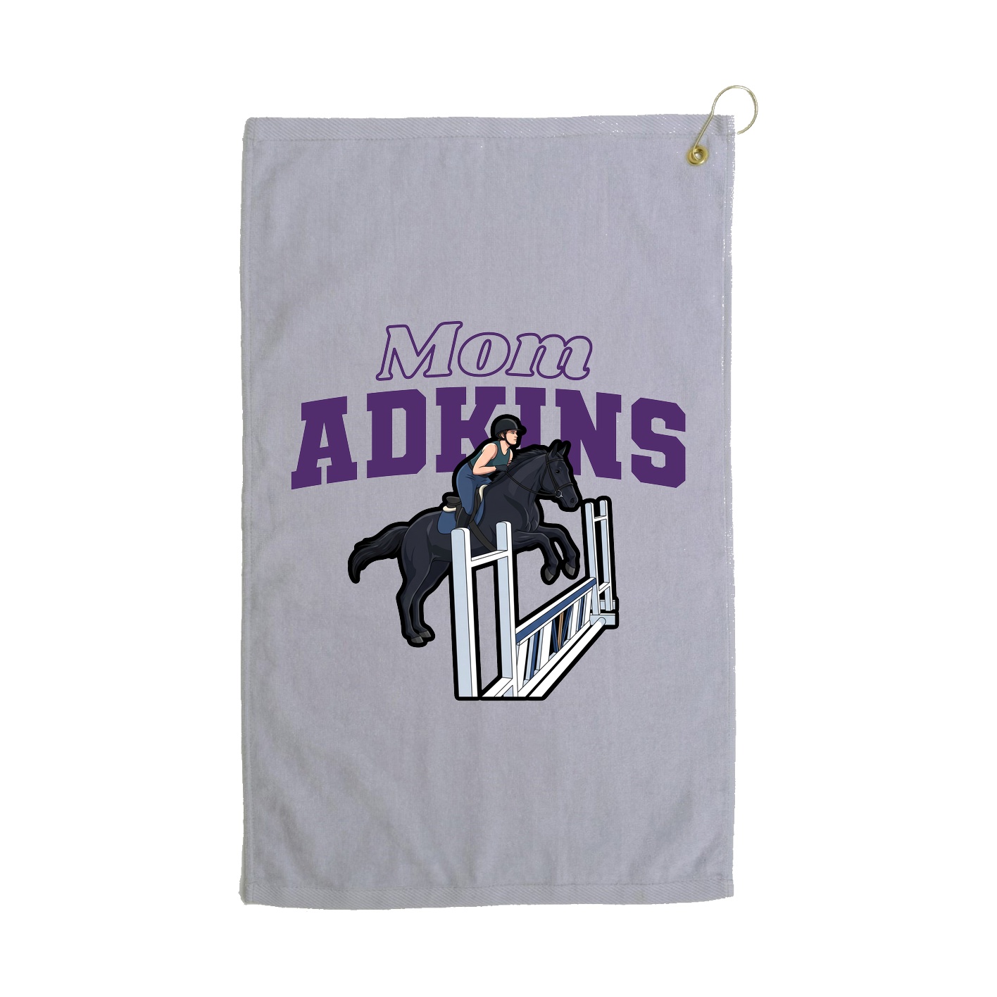 Golf Towel — Mothers Day Block in Grey