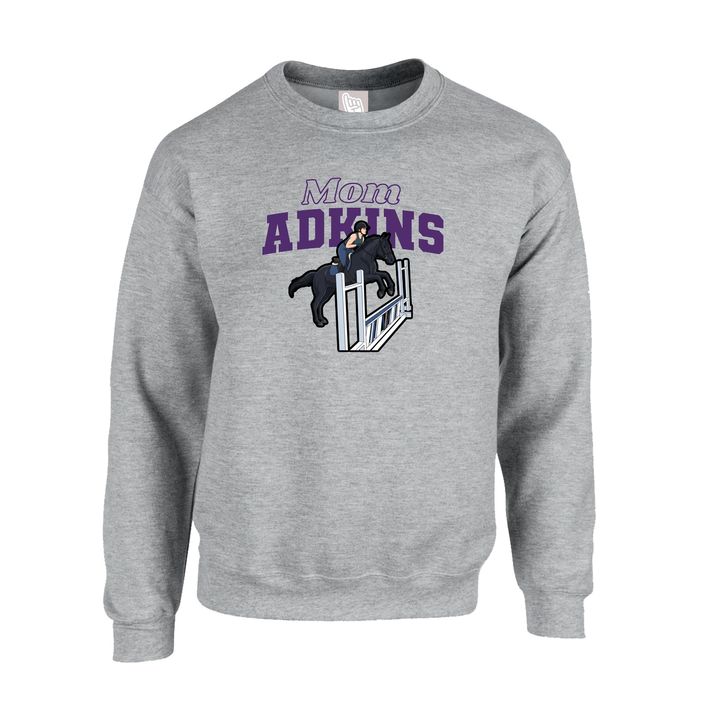 Fleece Crew — Mothers Day Block in Grey
