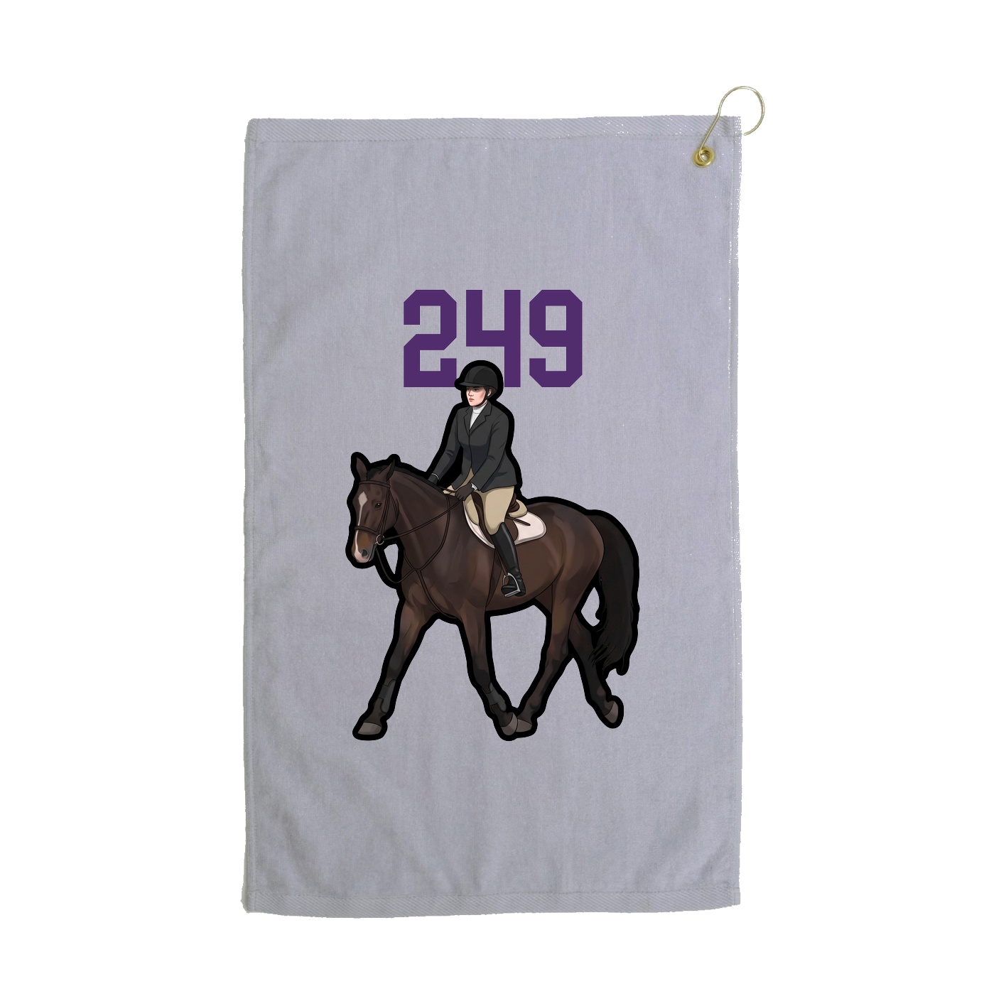 Golf Towel — Number Top in Grey