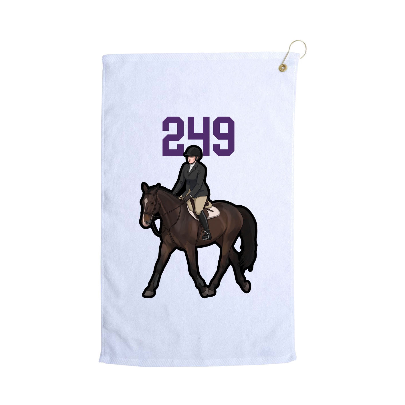 Golf Towel — Number Top in White
