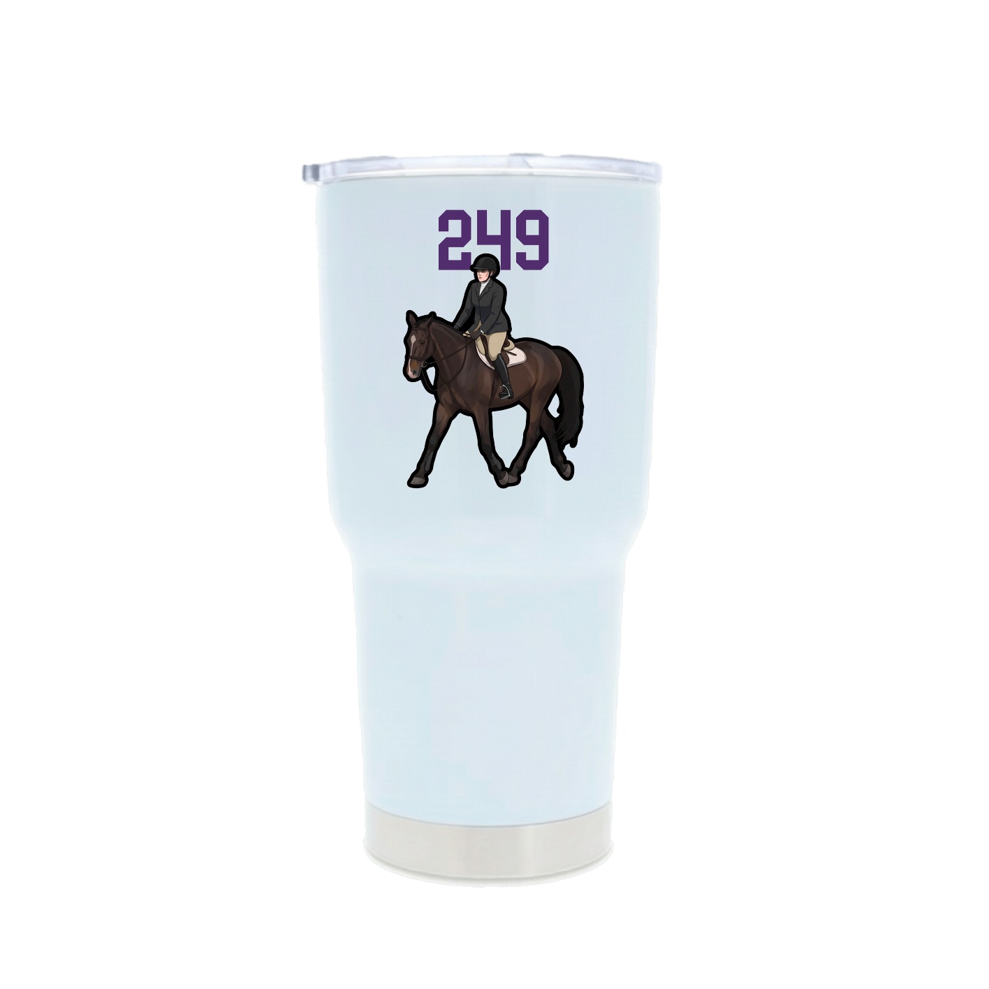 30oz Stainless Steel Tumbler — Number Top in White