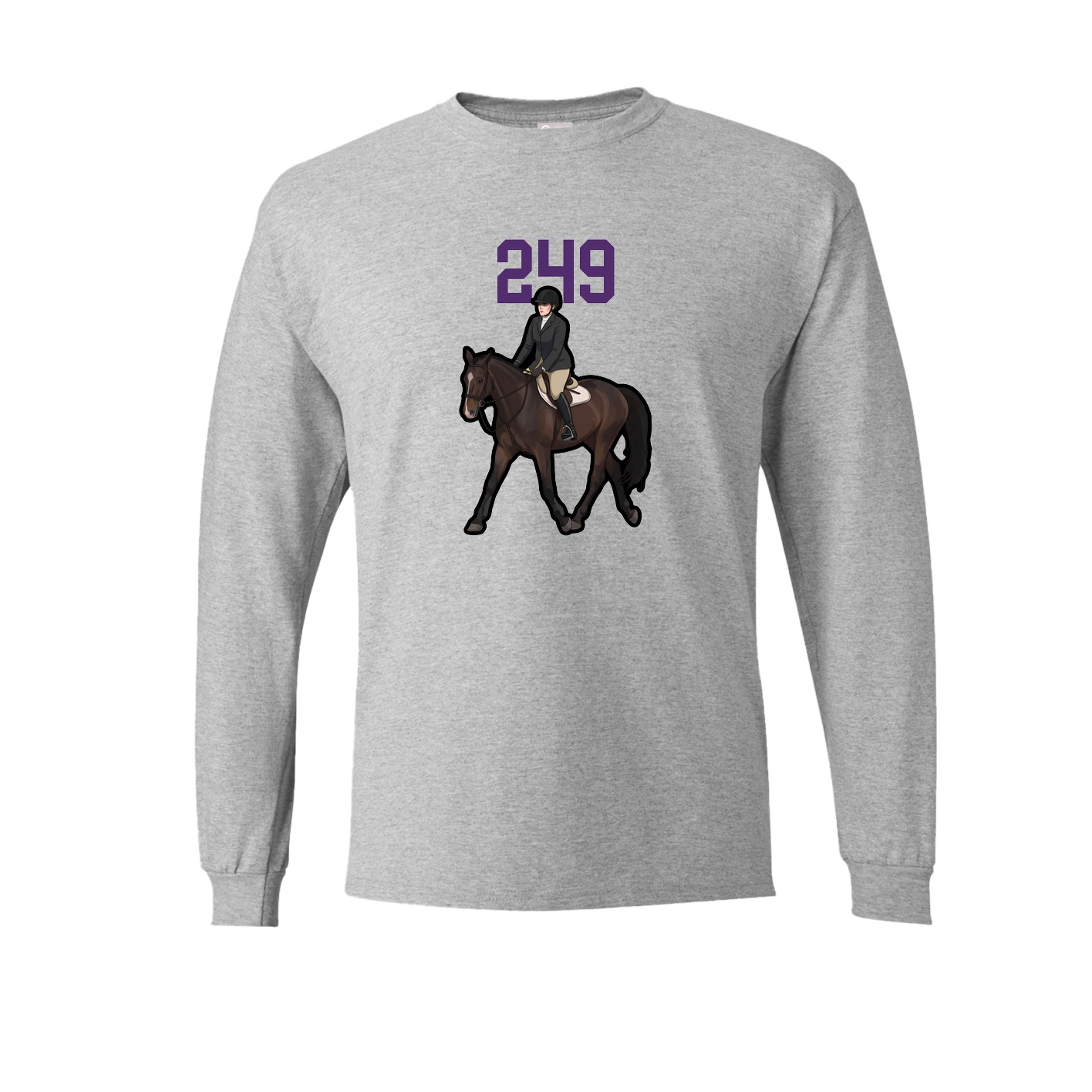 Long Sleeve Tee — Number Top in Grey