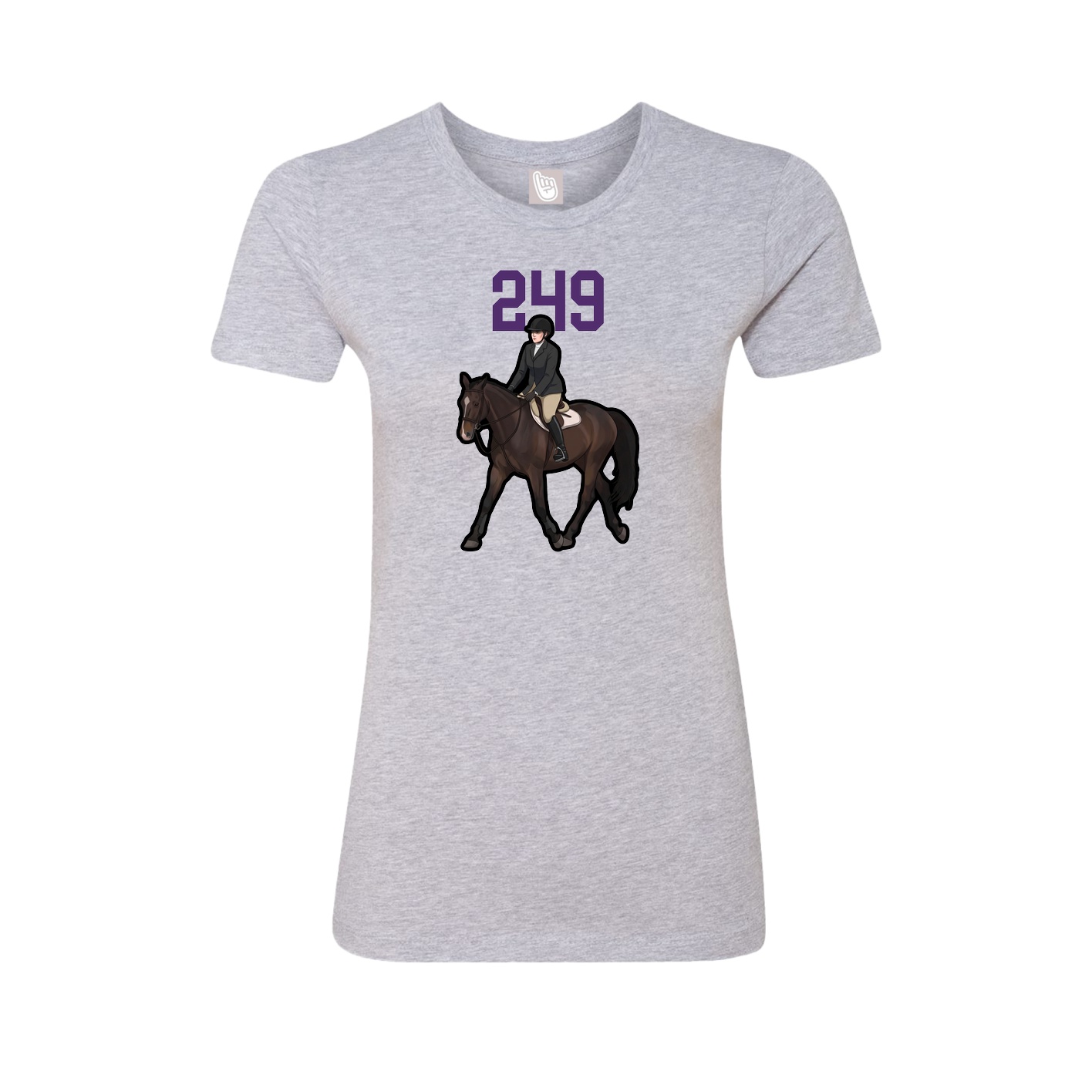 Fitted Women's Tee — Number Top in Grey