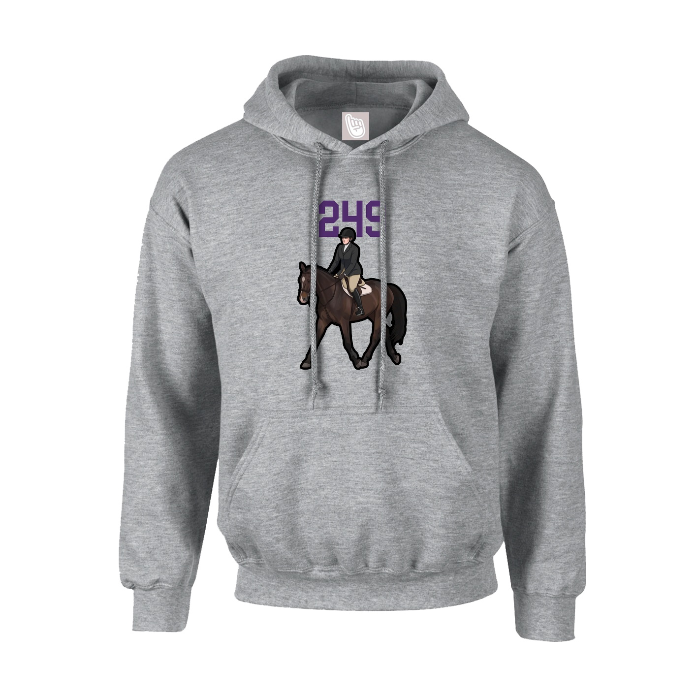 Youth Hoodie — Number Top in Grey