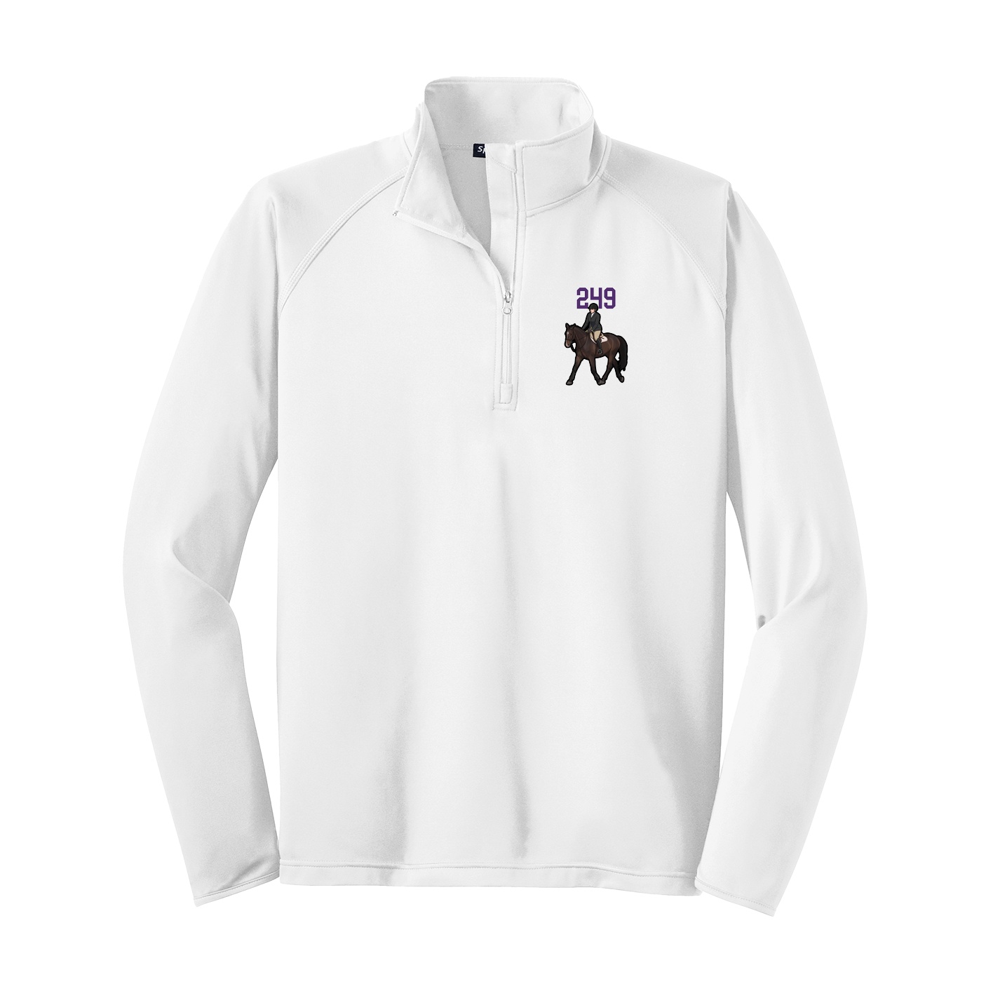 Q-Zip Pullover — Number Top in White