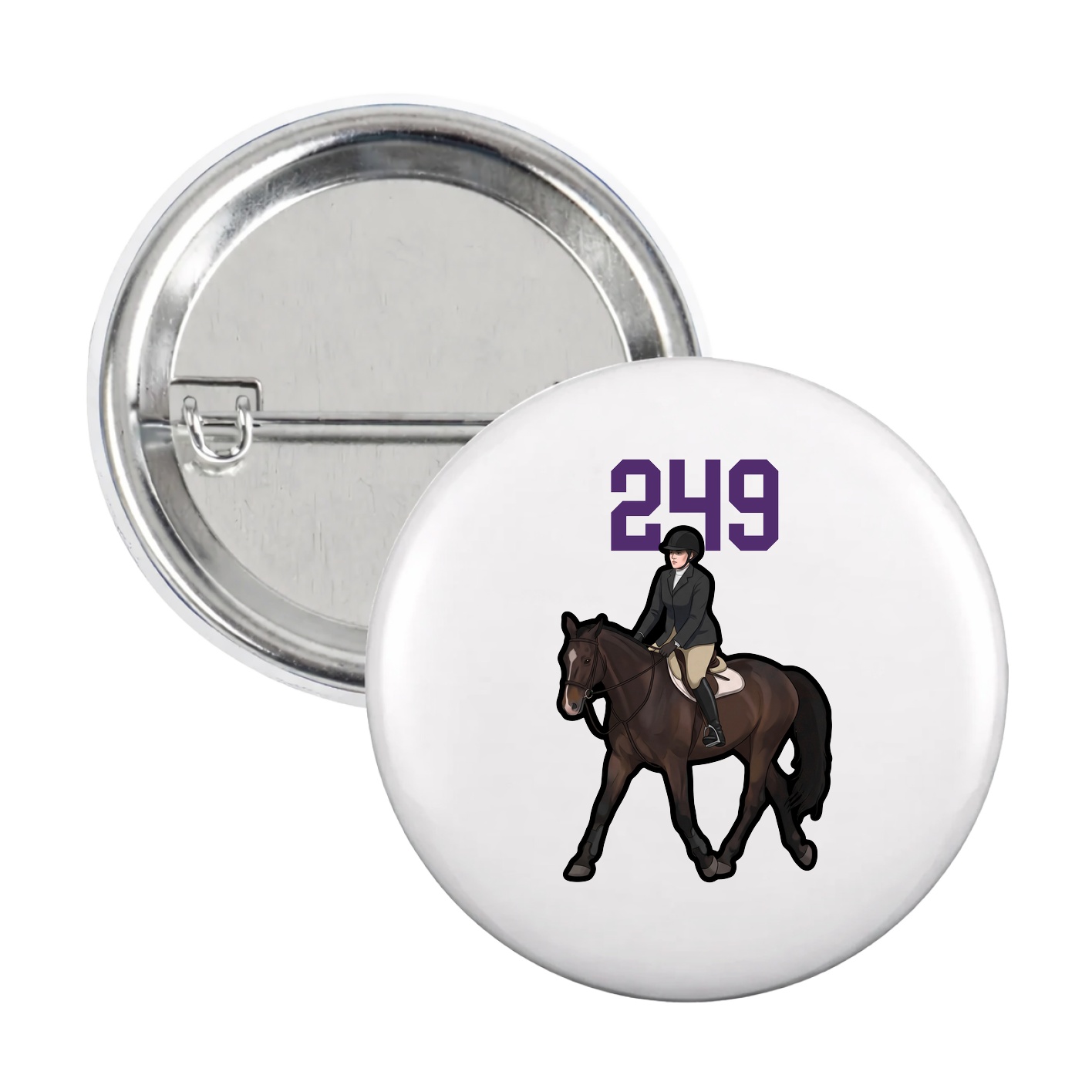 Game Day Button — Number Top in White