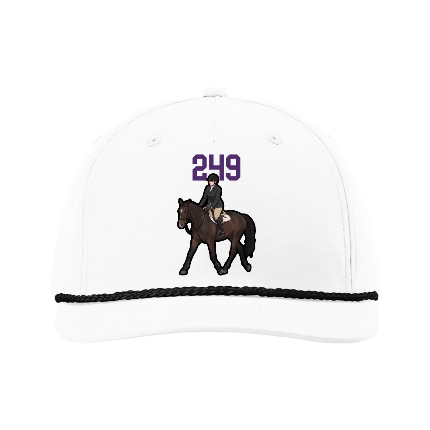 Five-Panel Classic Rope Cap — Number Top in White