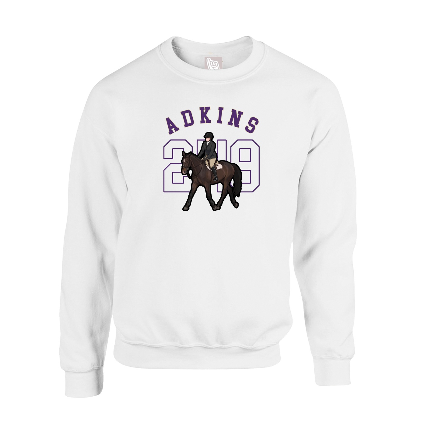 Fleece Crew — Shirsey Arch in White
