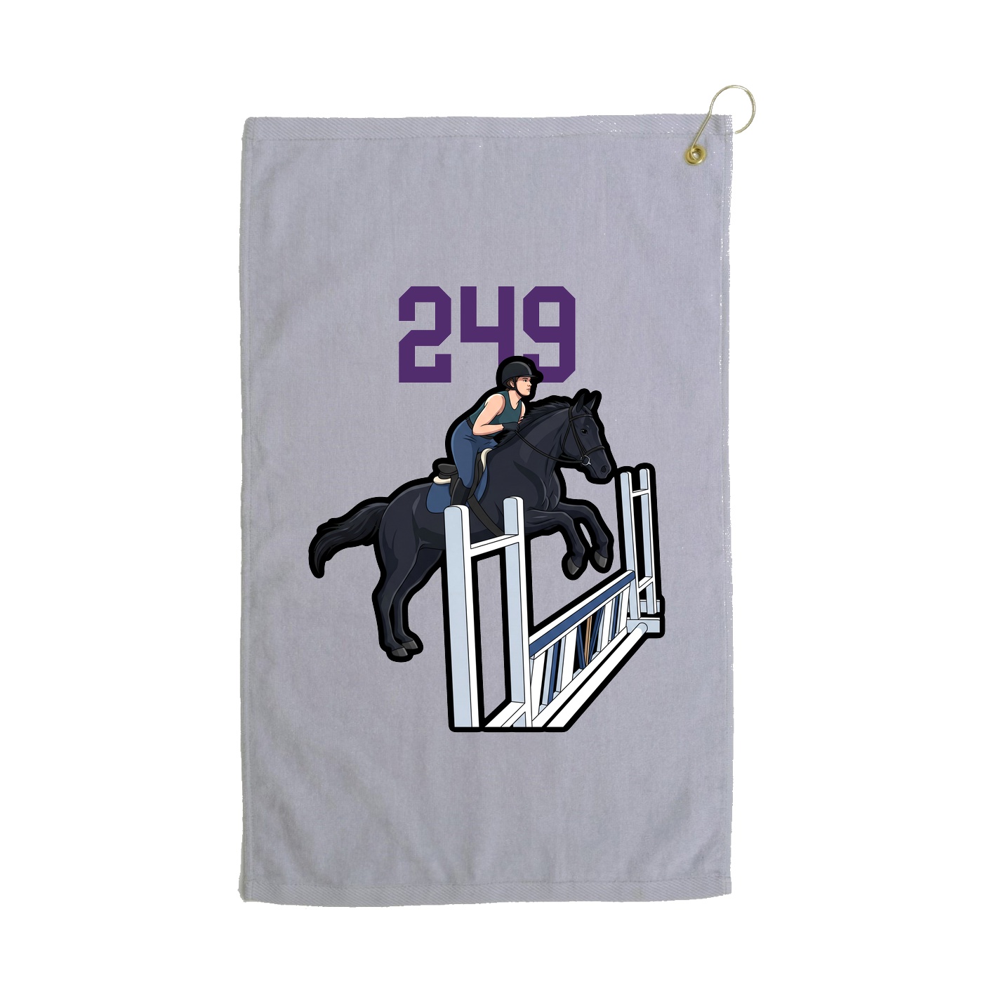 Golf Towel — Number Top in Grey