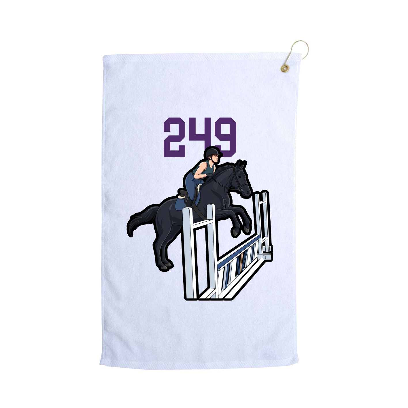 Golf Towel — Number Top in White