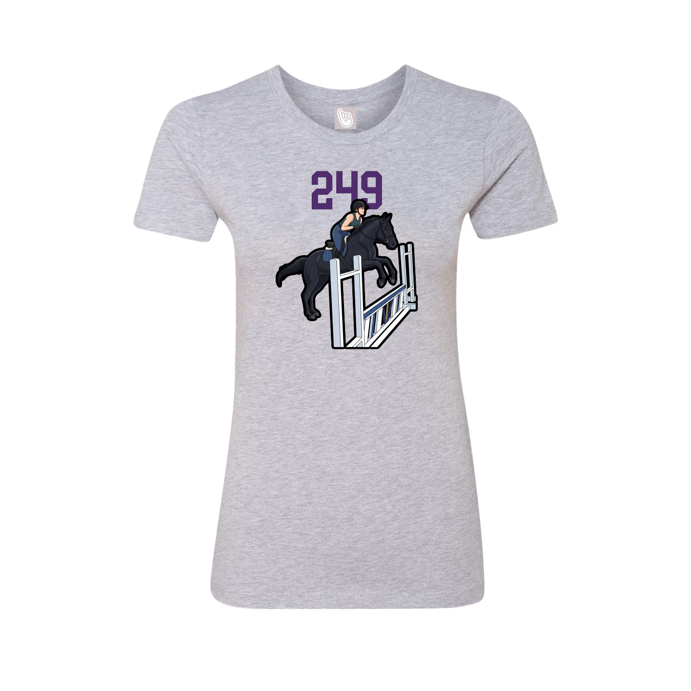 Fitted Women's Tee — Number Top in Grey