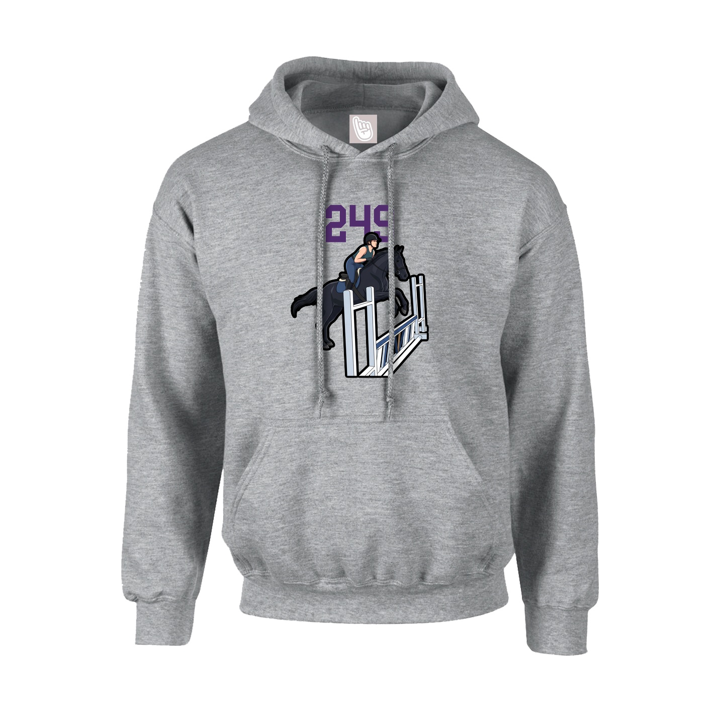 Youth Hoodie — Number Top in Grey