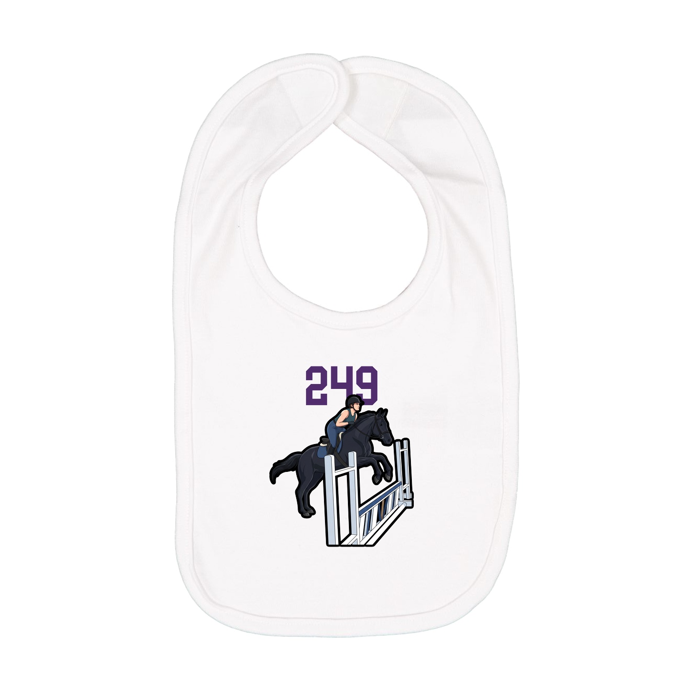 Infant Bib — Number Top in White