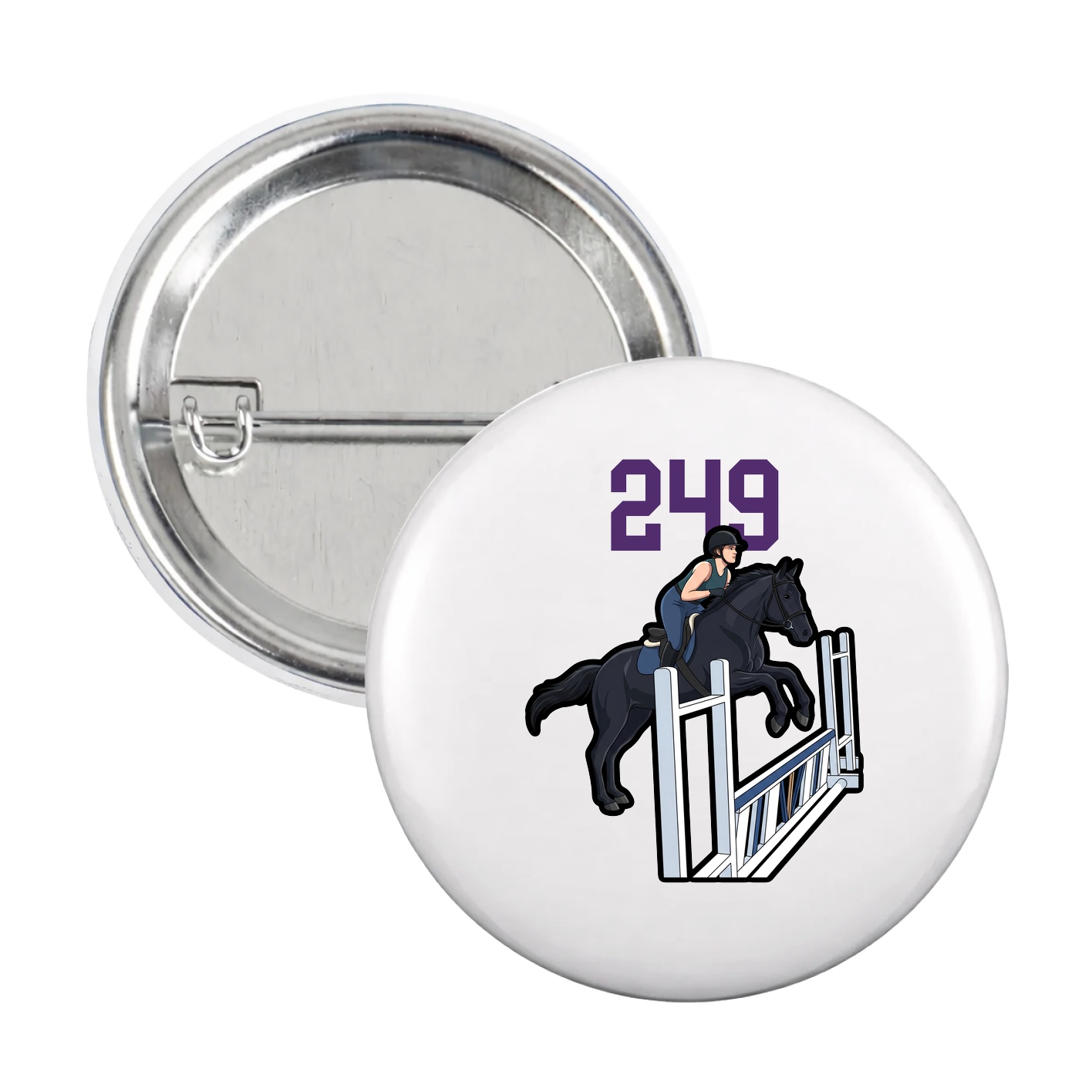 Game Day Button — Number Top in White