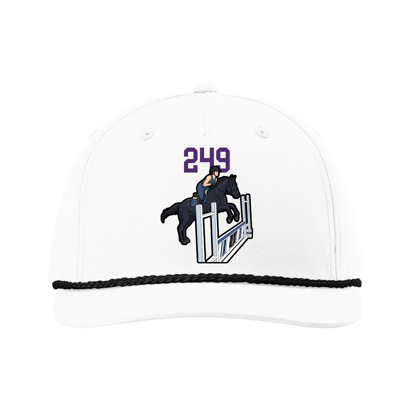 Five-Panel Classic Rope Cap — Number Top in White