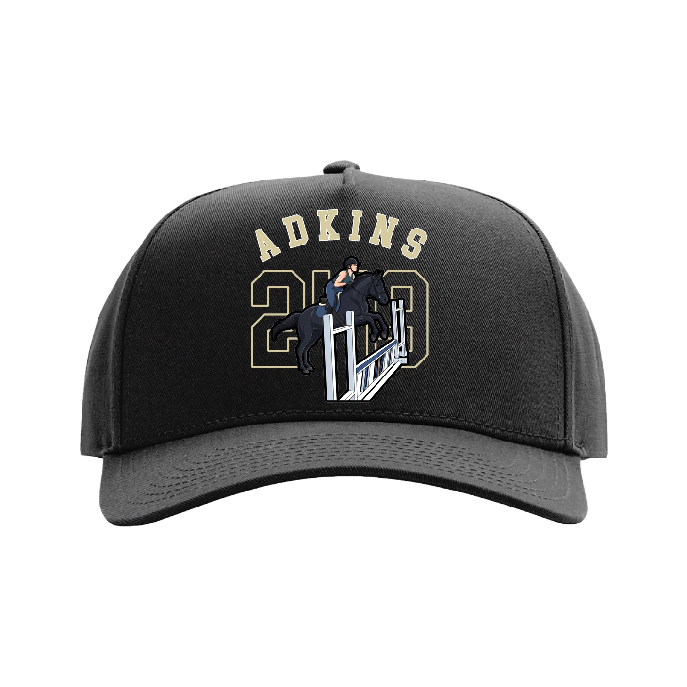 Full Fabric Five-Panel Champ Cap — Shirsey Arch in Black
